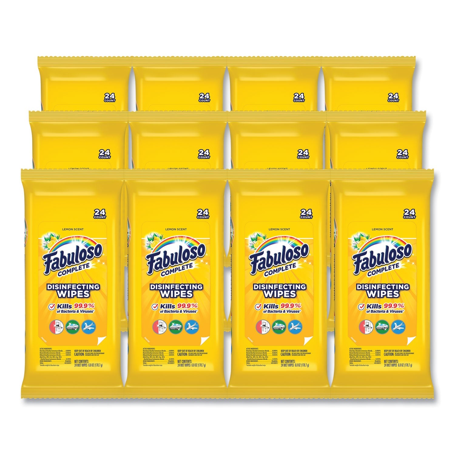 Fabuloso Multi Purpose Wipes | Lemon, 24-Count