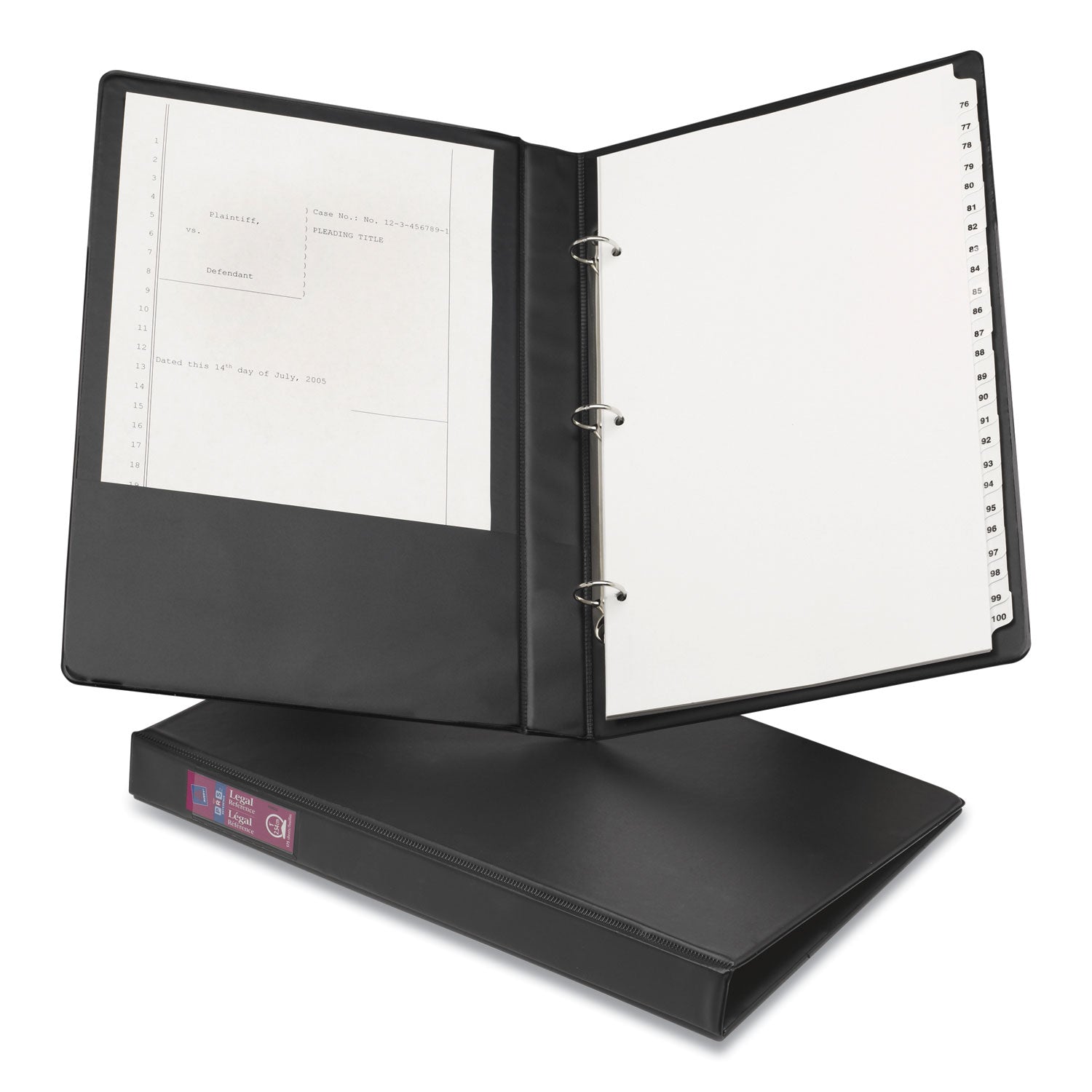 Avery® Legal Durable Non-View Binder With Round Rings, 3 Rings, 1" Capacity, 14 X 8.5, Black, (6400)