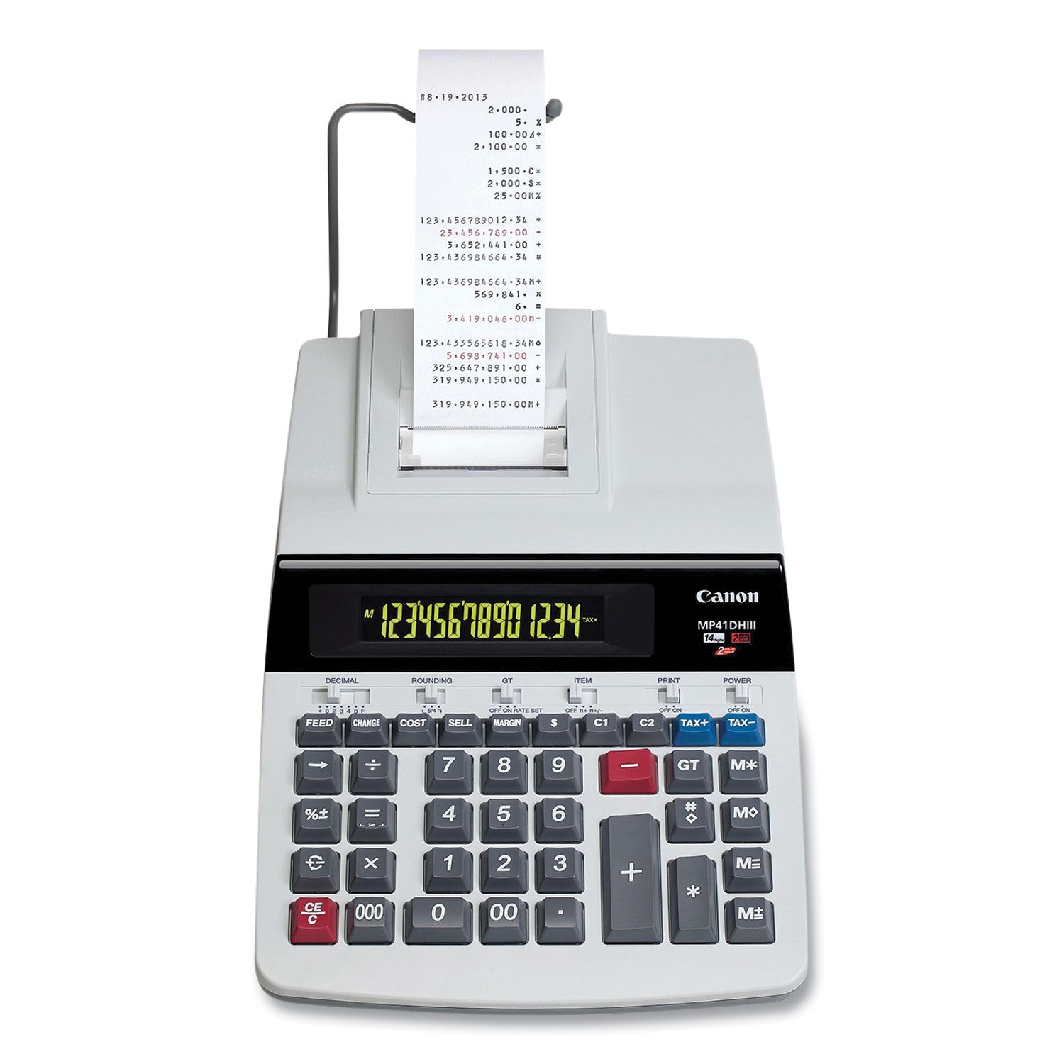 Canon® Mp41dhiii 14-Digit Desktop Calculator, Black/red Print, 4.3 Lines/sec