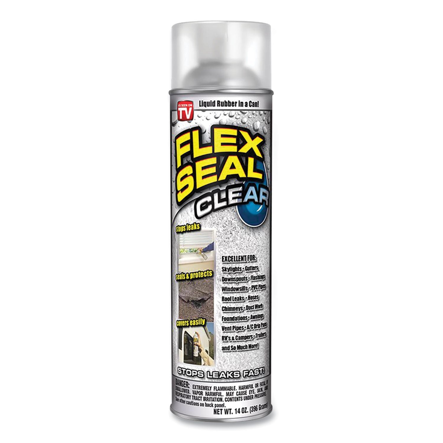 Flex Seal Liquid Rubber Sealant Coating Spray, 14 Oz Spray, Clear