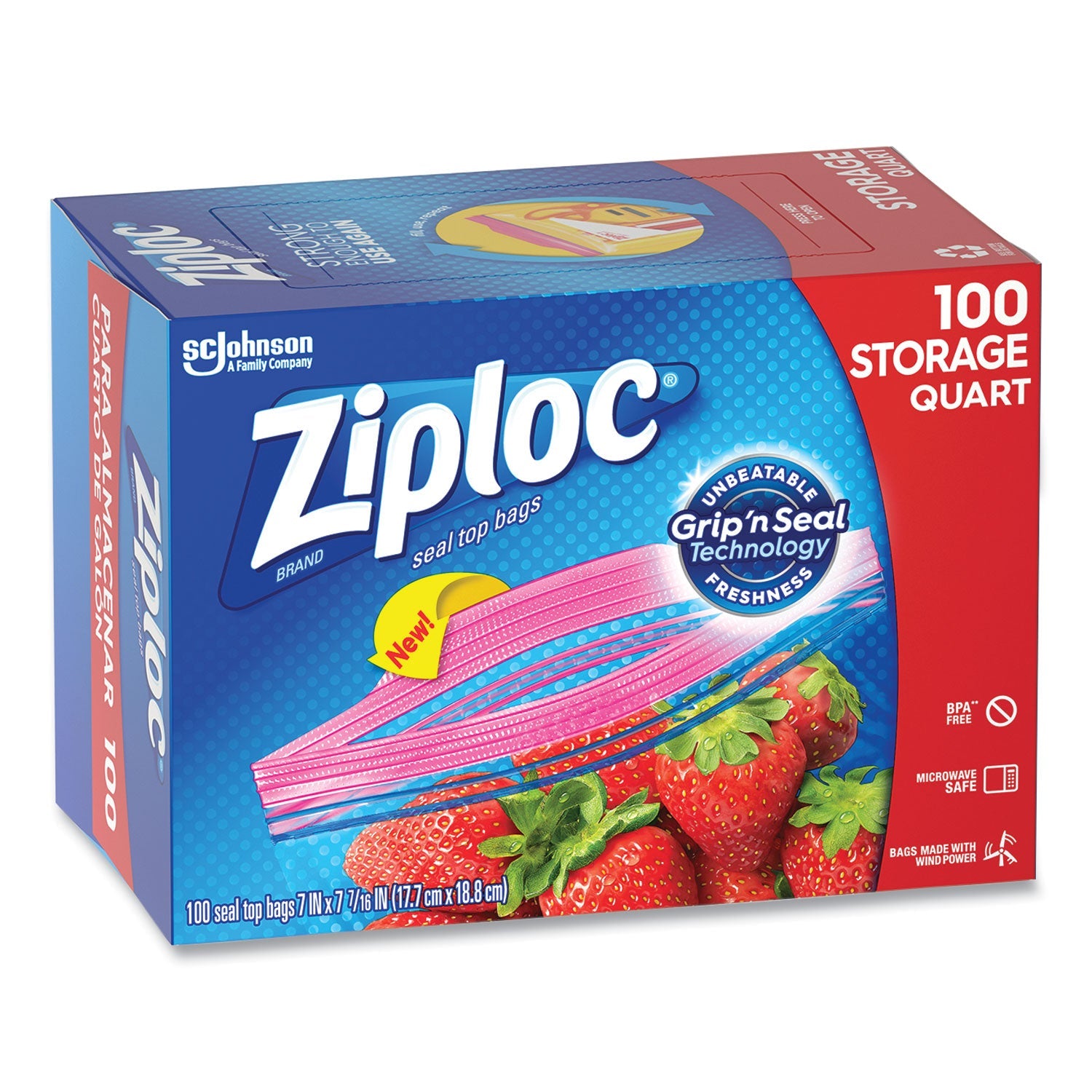 Seal Top Bags | Ziploc® Quart 100-Count