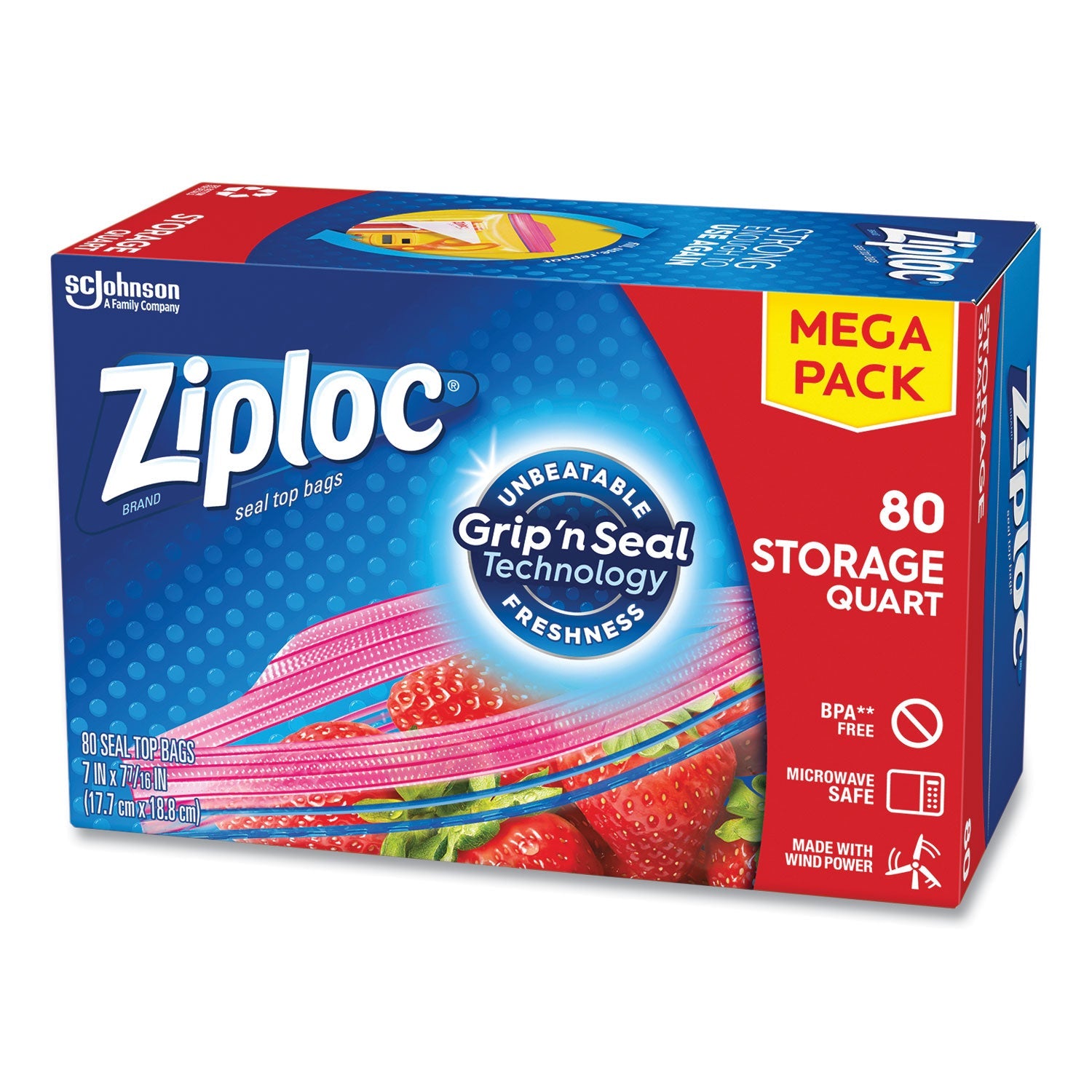 Seal Top Bags | Ziploc® Quart 80-Count
