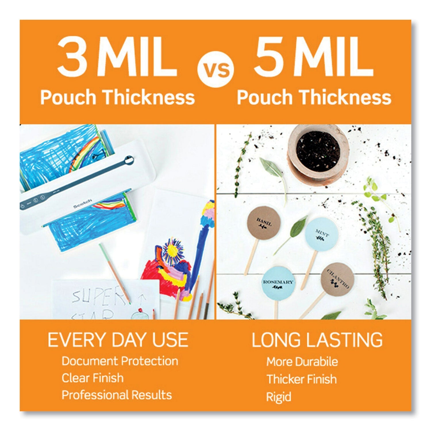 Scotch™ Laminating Pouches, 5 Mil, 4.33" X 6.33", Gloss Clear, 20/pack