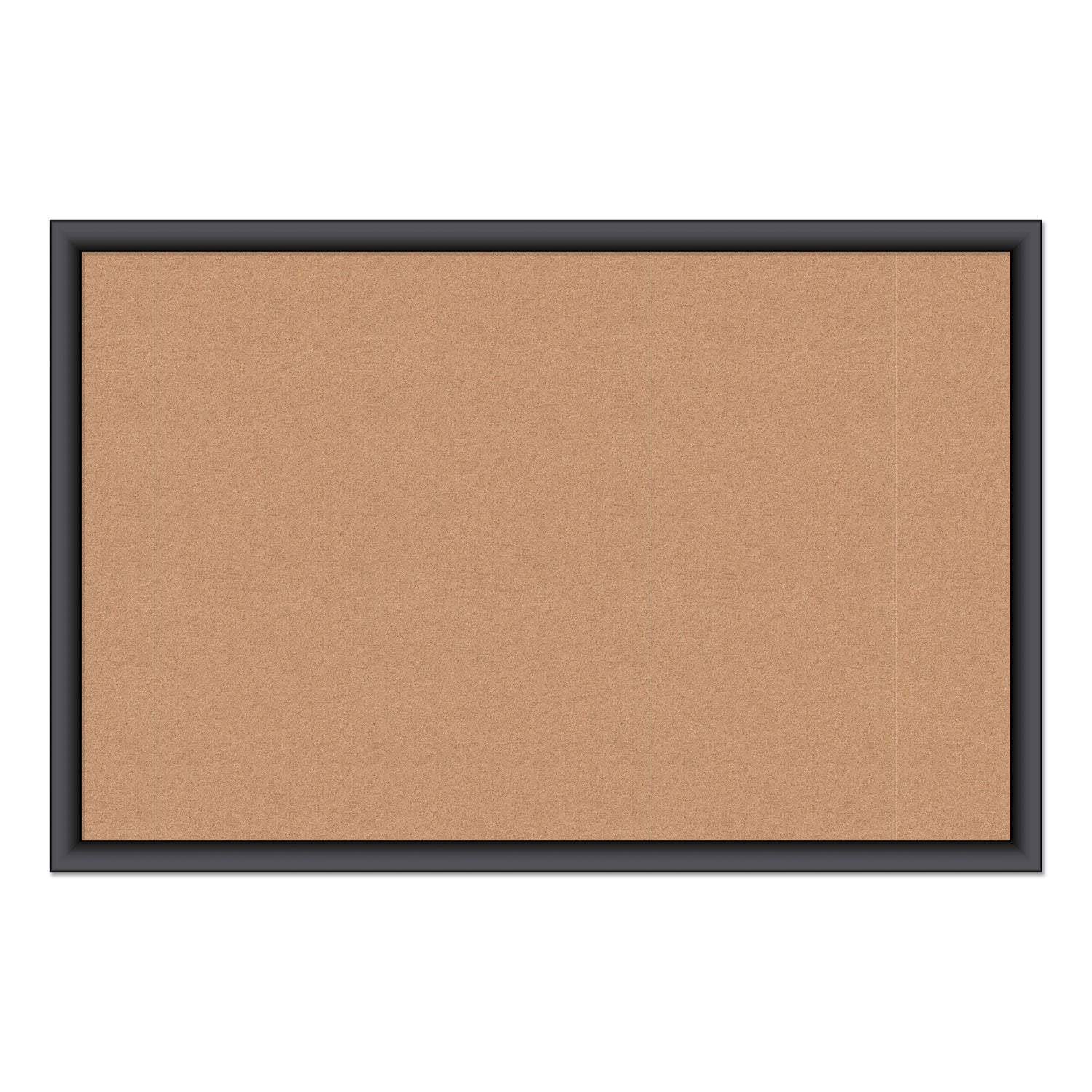 U Brands Cork Bulletin Board, 36" x 24" (Actual Size: 35" x 23"), Tan Surface, Black Wood Frame