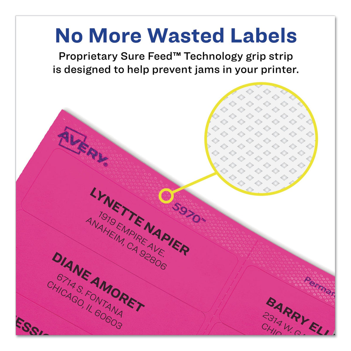 Avery® High-Visibility Permanent Laser ID Labels, 2 x 4, Neon Assorted, 500/Pack