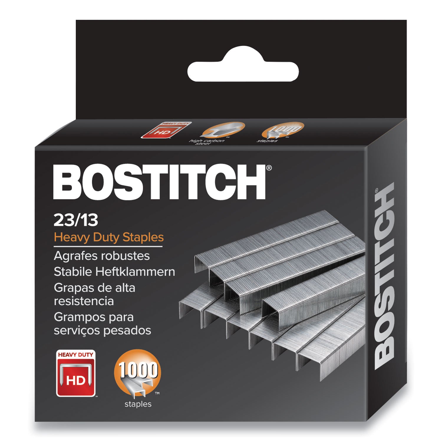 Bostitch® Premium Heavy-Duty Staples, 0.5" Leg, 0.5" Crown, Steel, 1,000/box