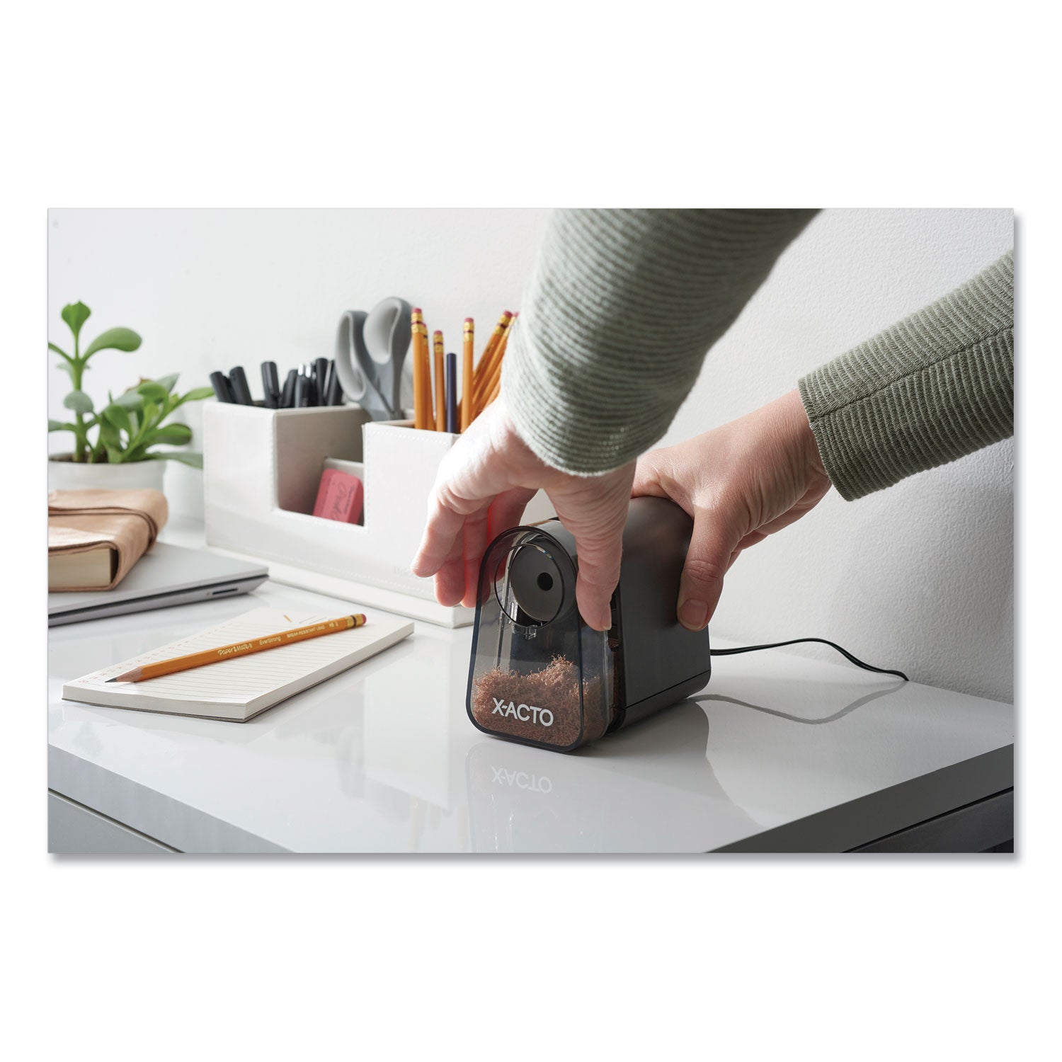 X-ACTO® Model 19501 Mighty Mite Home Office Electric Pencil Sharpener, Ac-Powered, 3.5 X 5.5 X 4.5, Black/gray/smoke