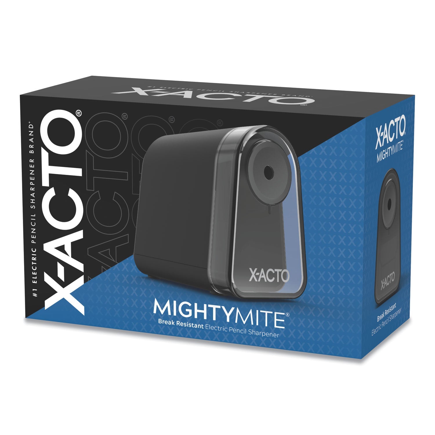 X-ACTO® Model 19501 Mighty Mite Home Office Electric Pencil Sharpener, Ac-Powered, 3.5 X 5.5 X 4.5, Black/gray/smoke