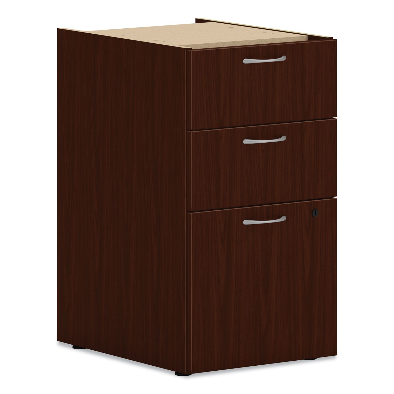 HON® Mod Support Pedestal | 3-Drawer Mahogany