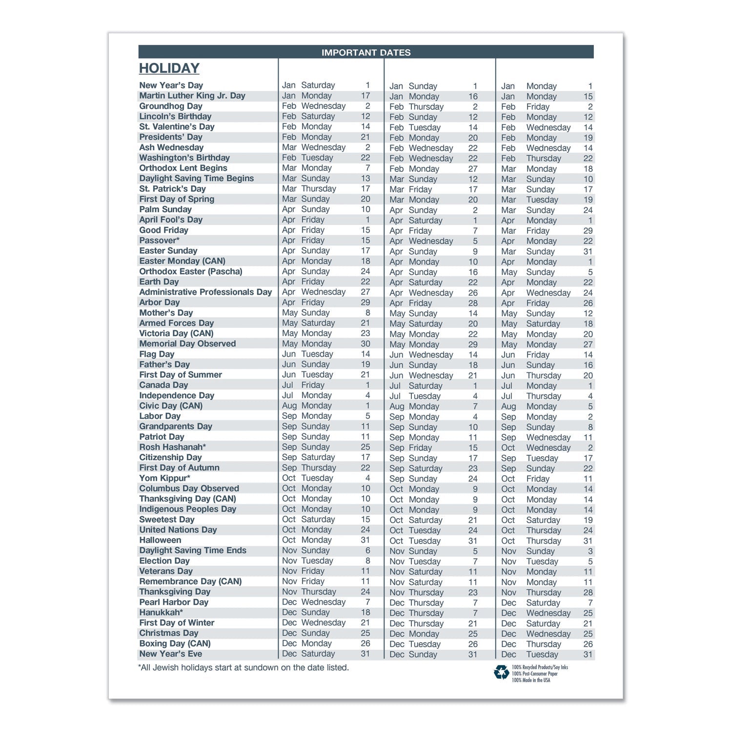 House of Doolittle™ Recycled Ruled 14-Month Planner with Leatherette Cover, 10 x 7, Black Cover, 14-Month: Dec 2024 to Jan 2026