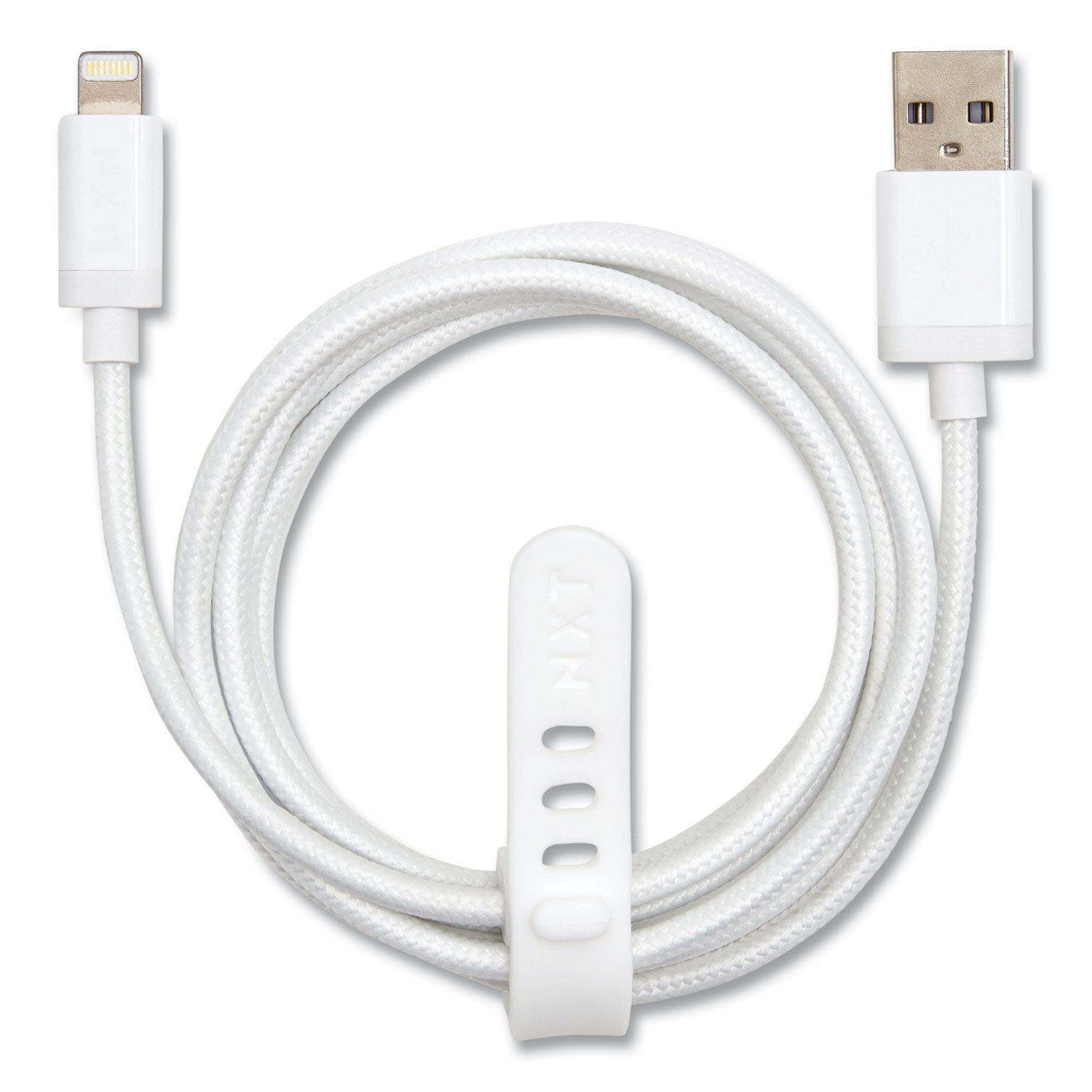 NXT Technologies™ Braided Apple Lightning Cable to USB-A Cable, 6 ft, White