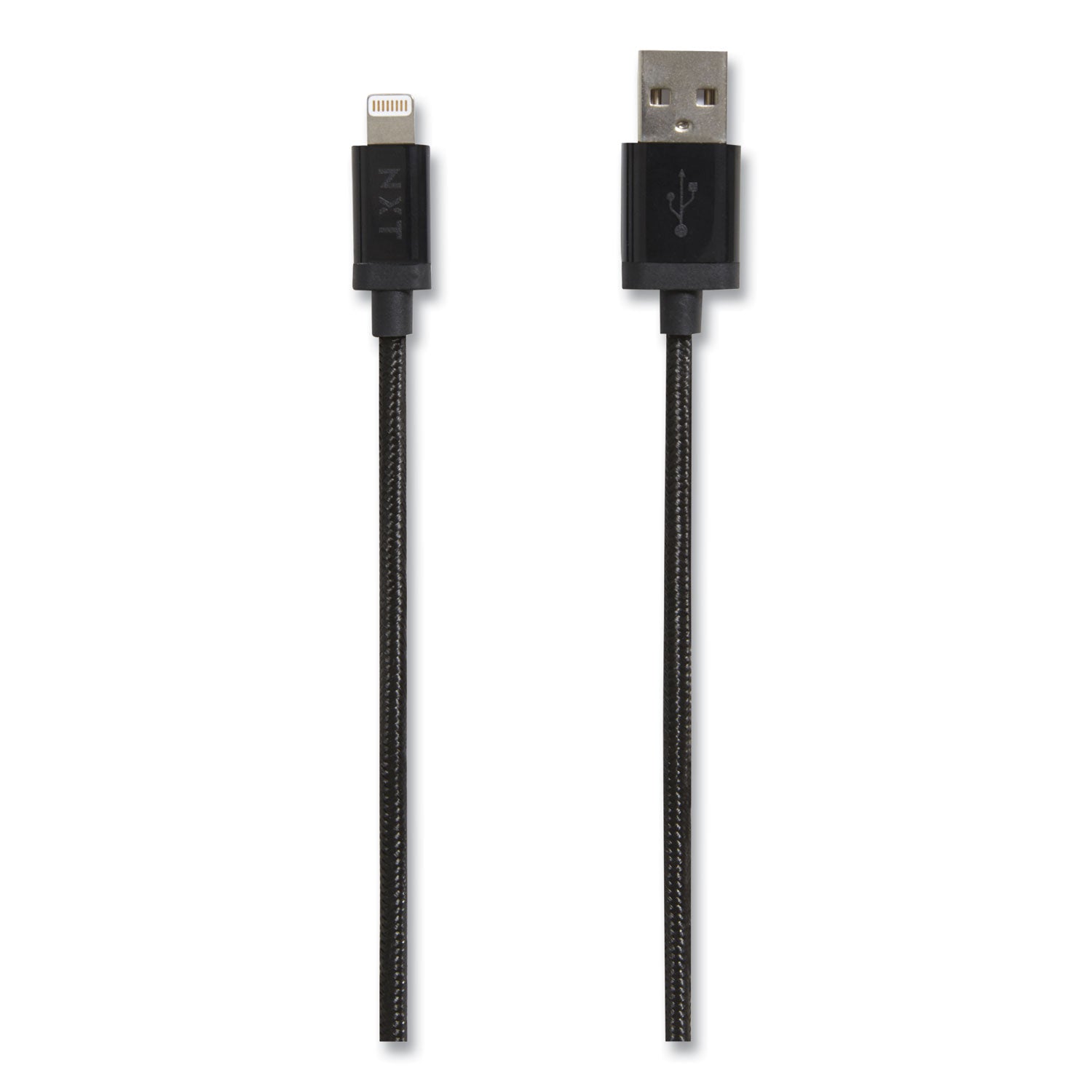 NXT Technologies™ Braided Apple Lightning Cable to USB-A Cable, 4 ft, Black