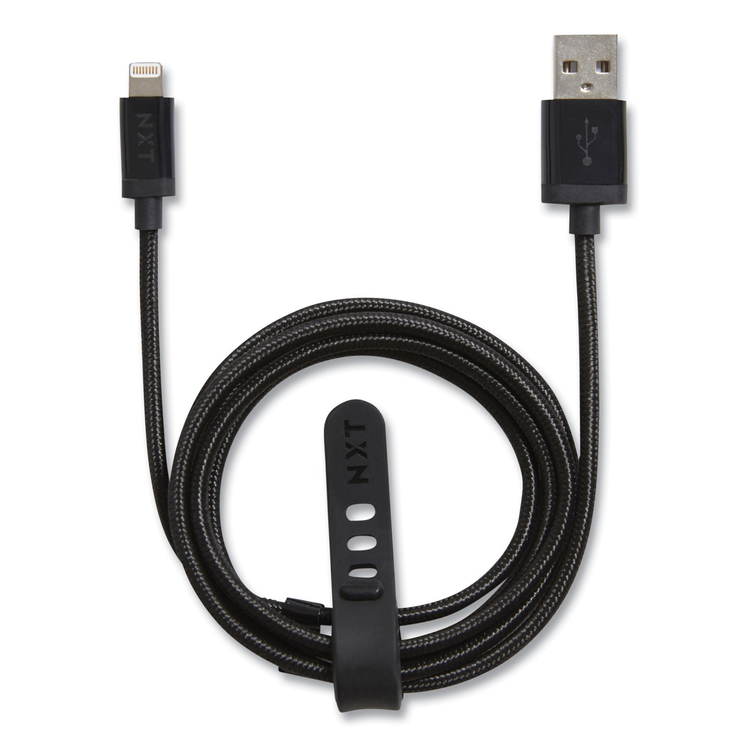 NXT Technologies™ Braided Apple Lightning Cable to USB-A Cable, 4 ft, Black
