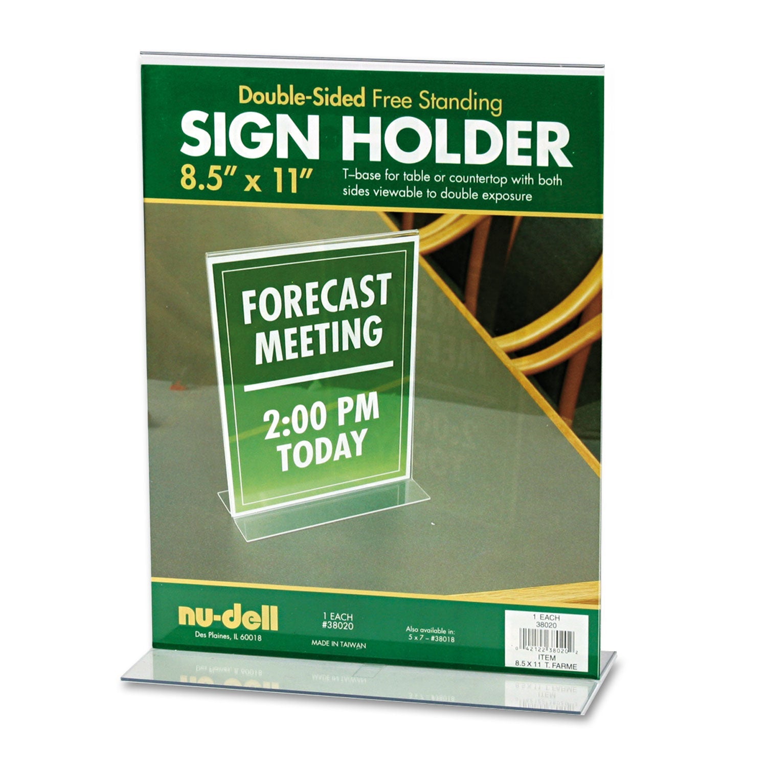 NuDell™ Acrylic Sign Holder, 8.5 x 11, Clear