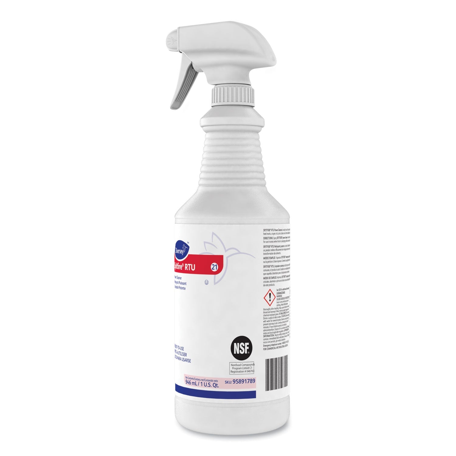 Diversey™ Spitfire Power Cleaner, Liquid, Fresh Pine Scent, 32 Oz Spray Bottle, 12/carton