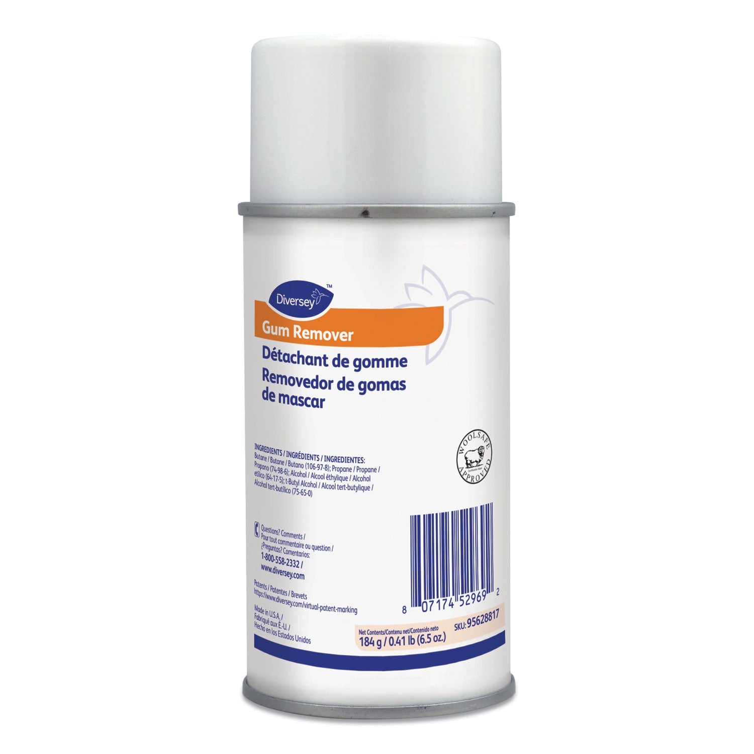 Diversey™ Gum Remover, 6.5 Oz Aerosol Spray Can, 12/carton