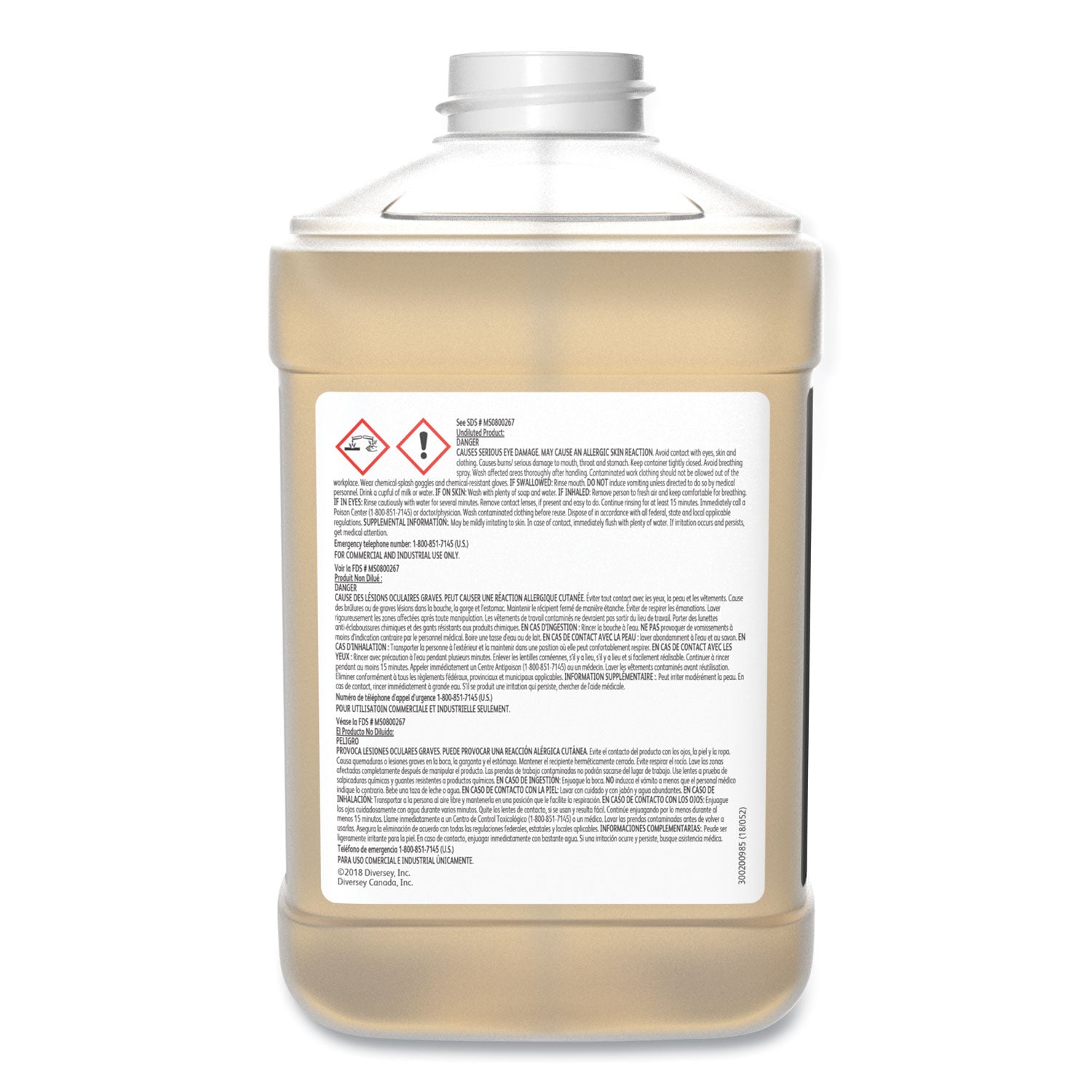 Diversey™ Good Sense Liquid Odor Counteractant, Clean and Fresh, 84.5 oz, 2/Carton