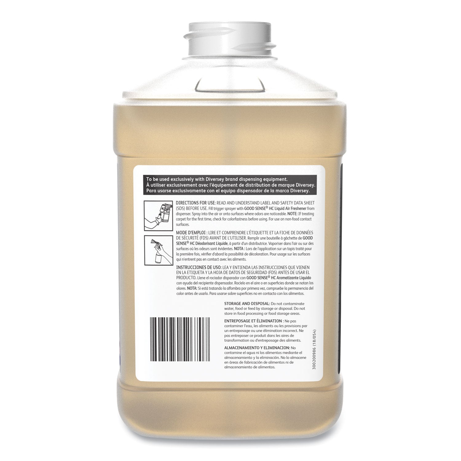 Diversey™ Good Sense Liquid Odor Counteractant, Clean and Fresh, 84.5 oz, 2/Carton