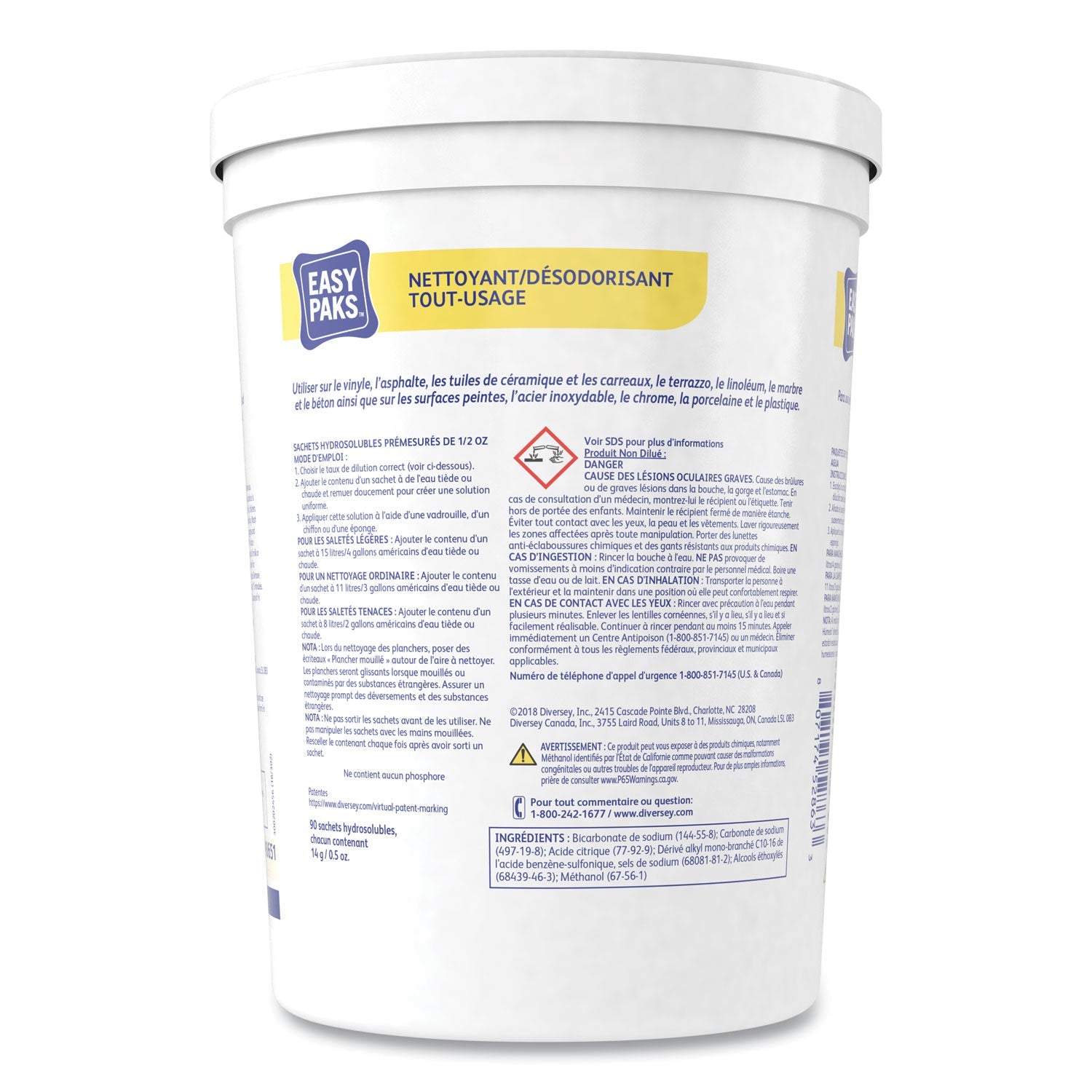 Easy Paks® All-Purpose Cleaner/deodorizer, 90 .5 Oz Packets/tub, 2 Tubs/carton