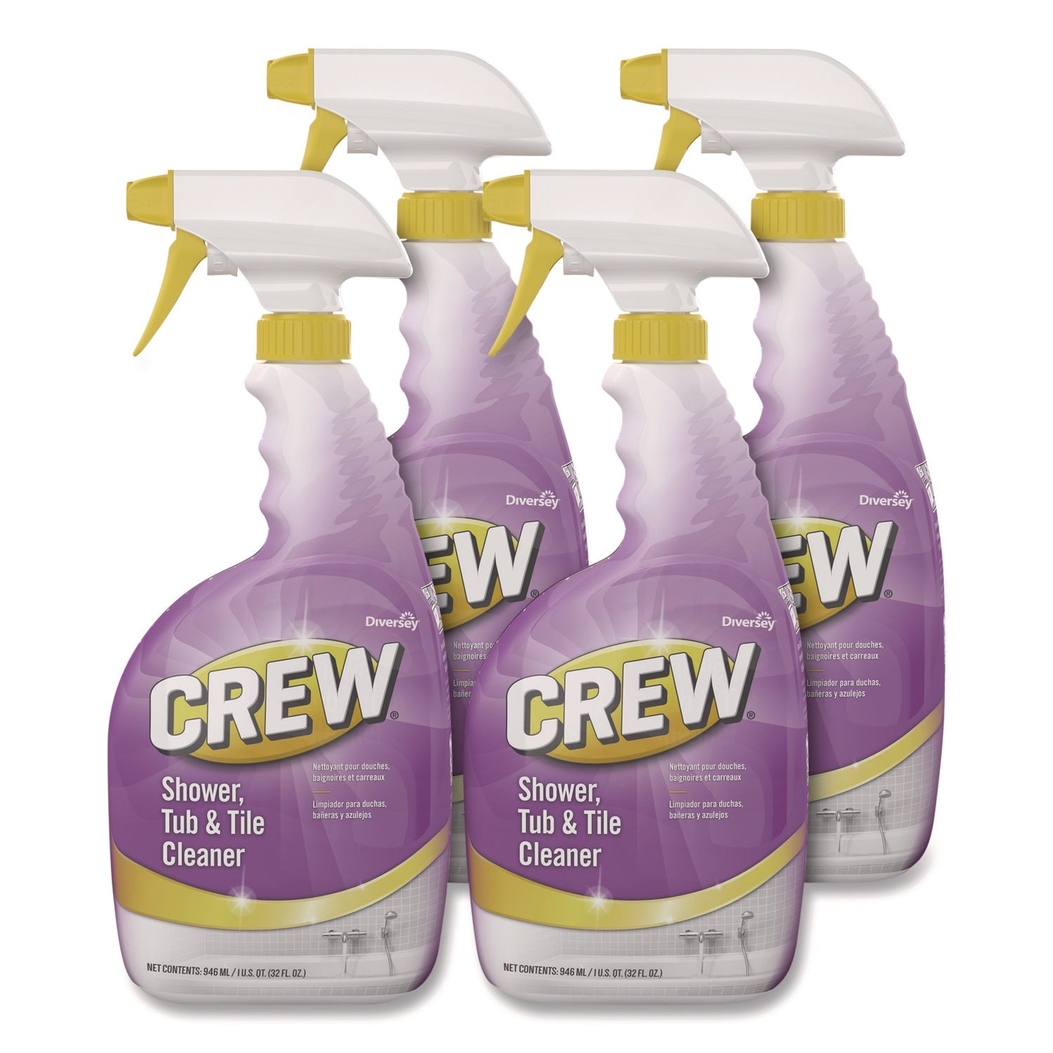 Diversey™ Crew Shower, Tub And Tile Cleaner, Liquid, 32 Oz, 4/carton