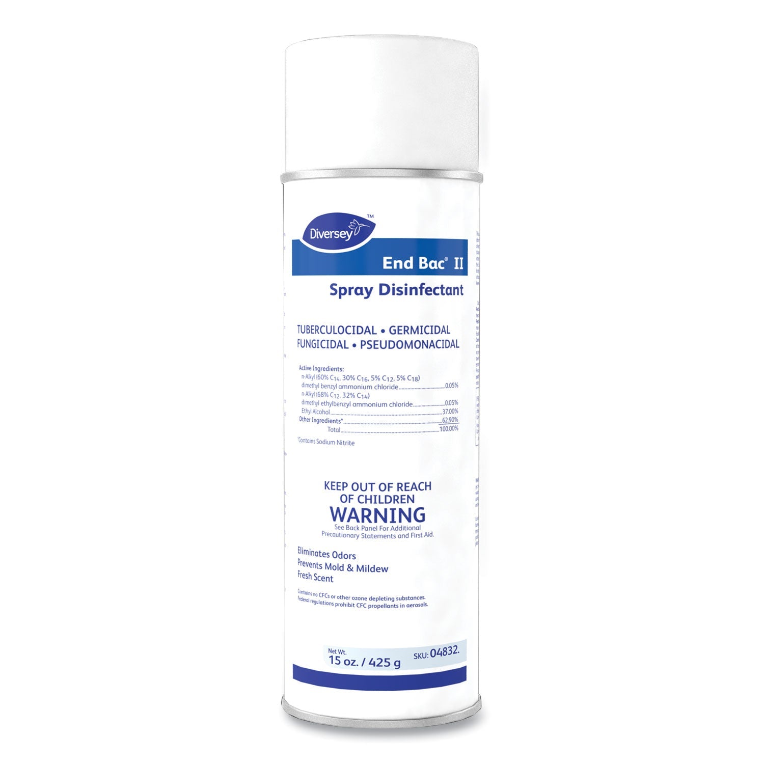Diversey™ End Bac Ii Spray Disinfectant, Fresh Scent, 15 Oz Aerosol Spray, 12/carton