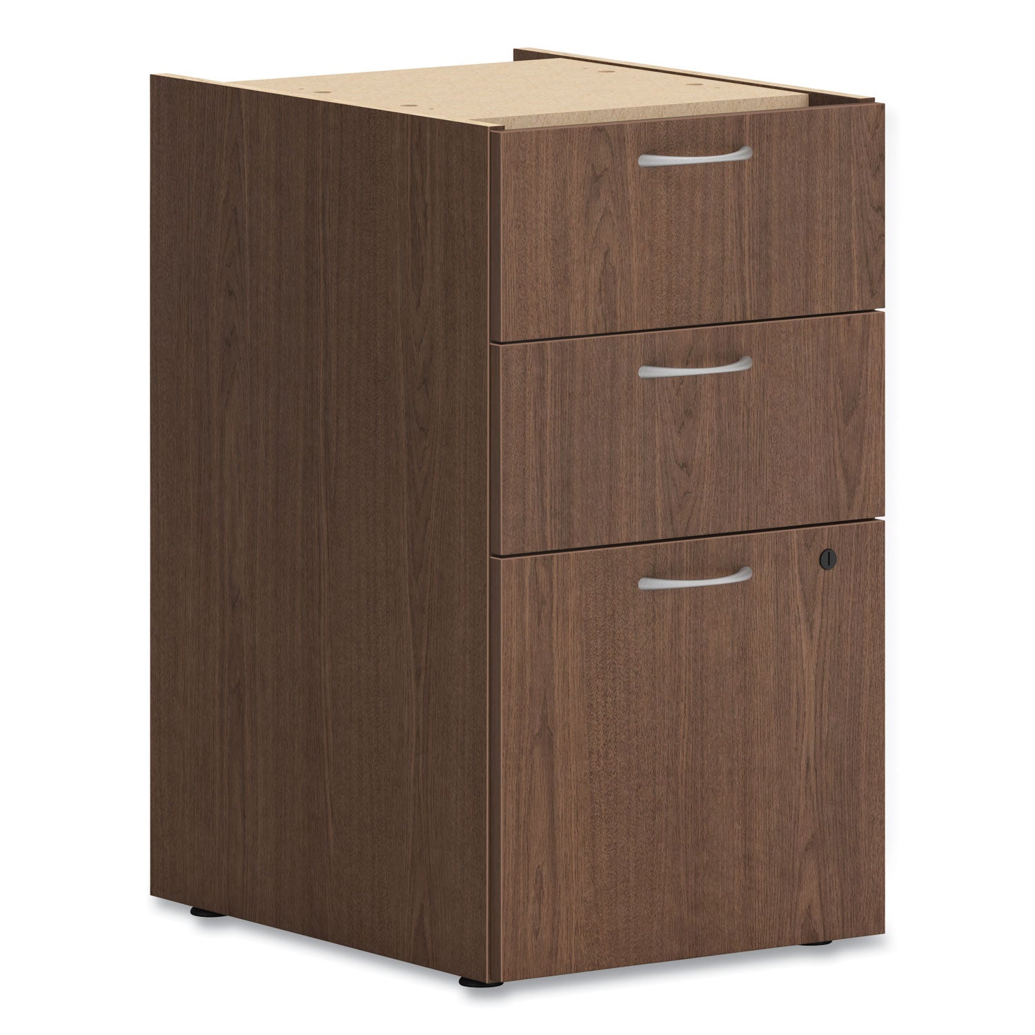 HON® Mod Support Pedestal | 3-Drawer Sepia Walnut