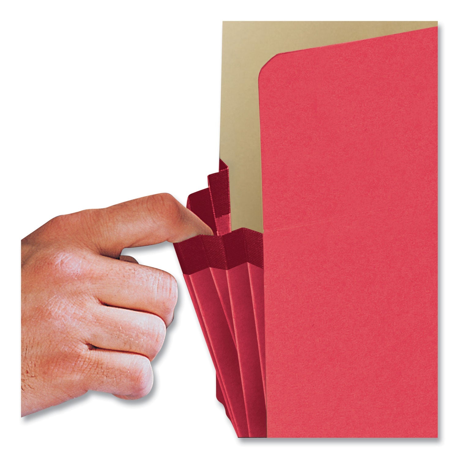 Smead Colored File Pockets, 3.5" Expansion, Letter Size, Red