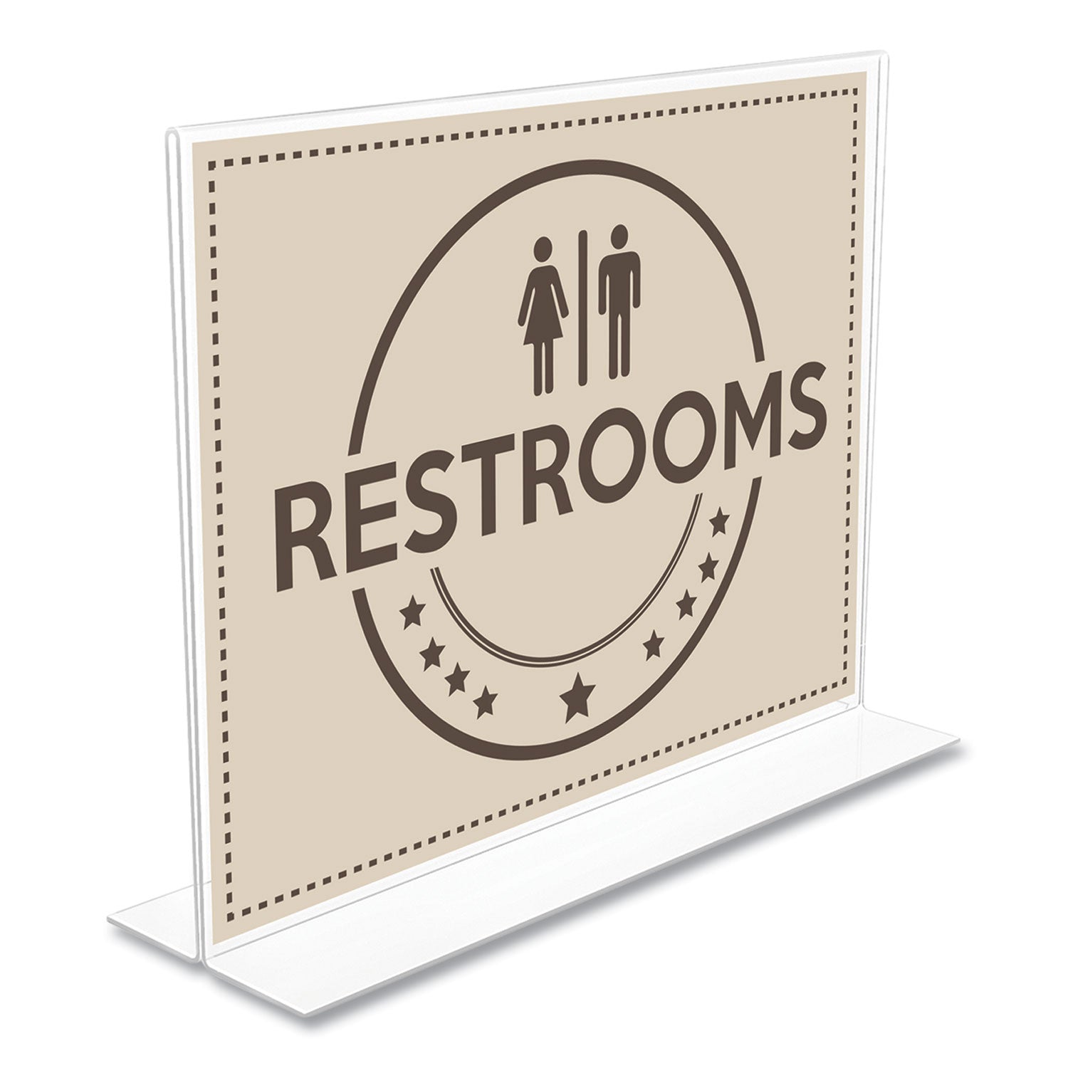 deflecto® Anti-Glare Stand Up Double Sided Sign Holder, 8.5 X 11, Clear