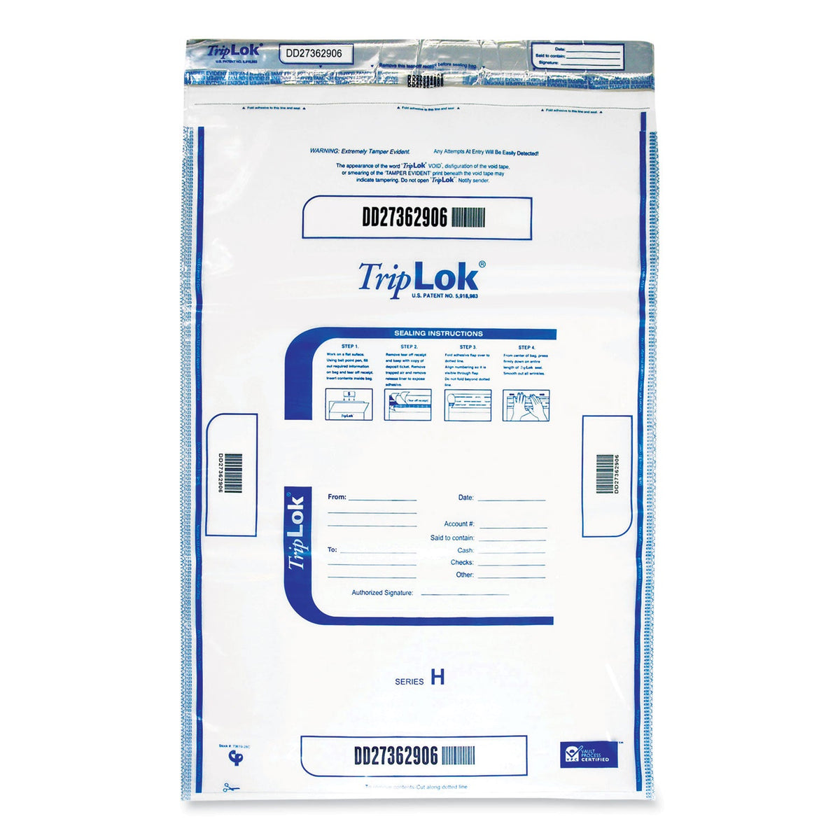 TripLOK Deposit Bag | 12x16 Clear, 100-Pack