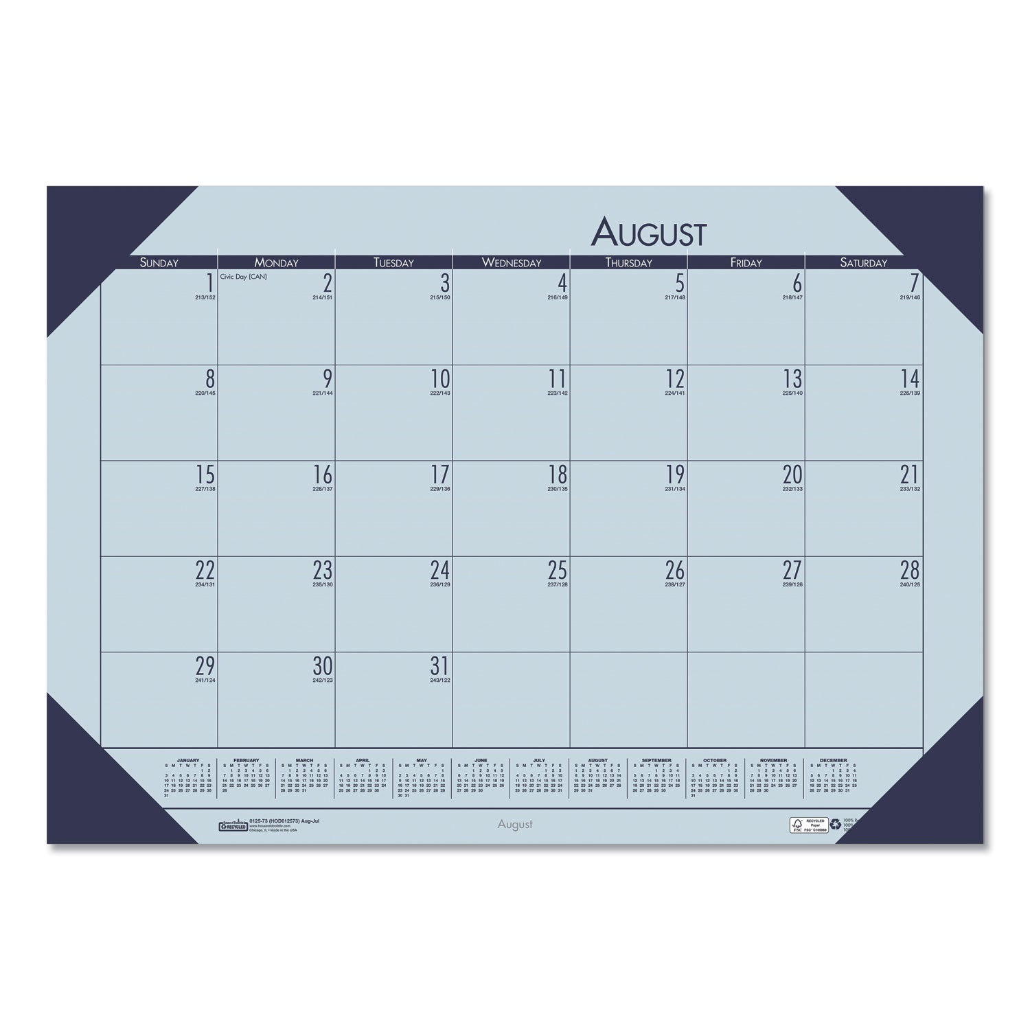 Academic Desk Pad Calendar | 18.5x13, 2024-2025