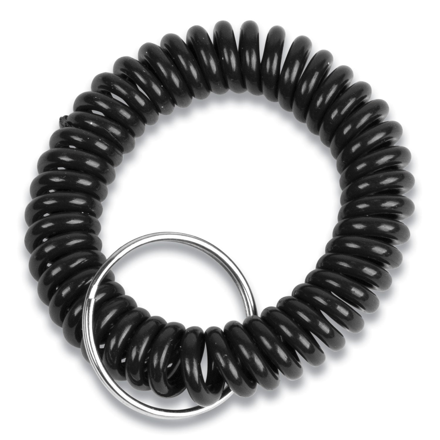 CONTROLTEK® Wrist Key Coil Key Organizers, Black, 12/pack