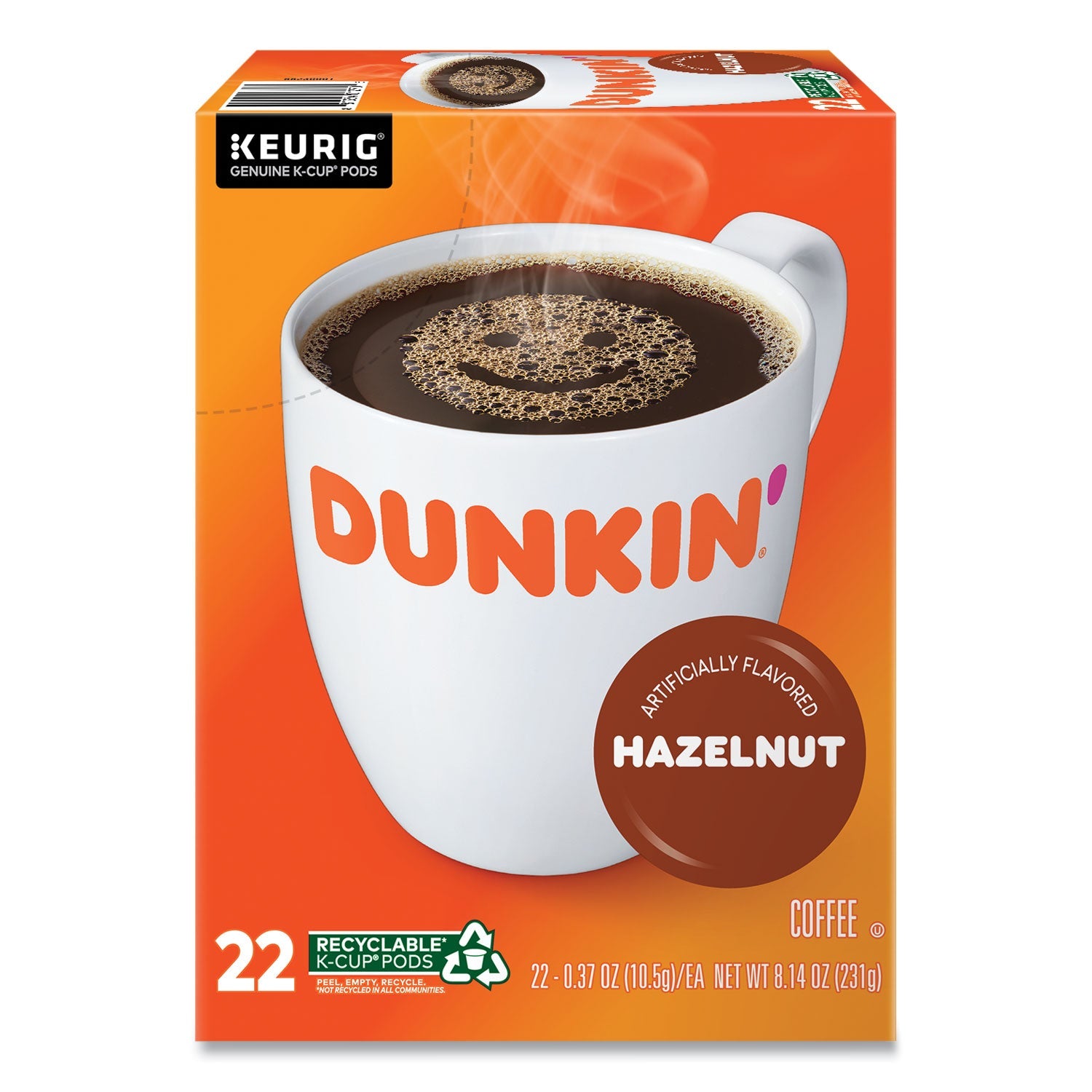 Dunkin' K-Cup Pods | Hazelnut 22/Box