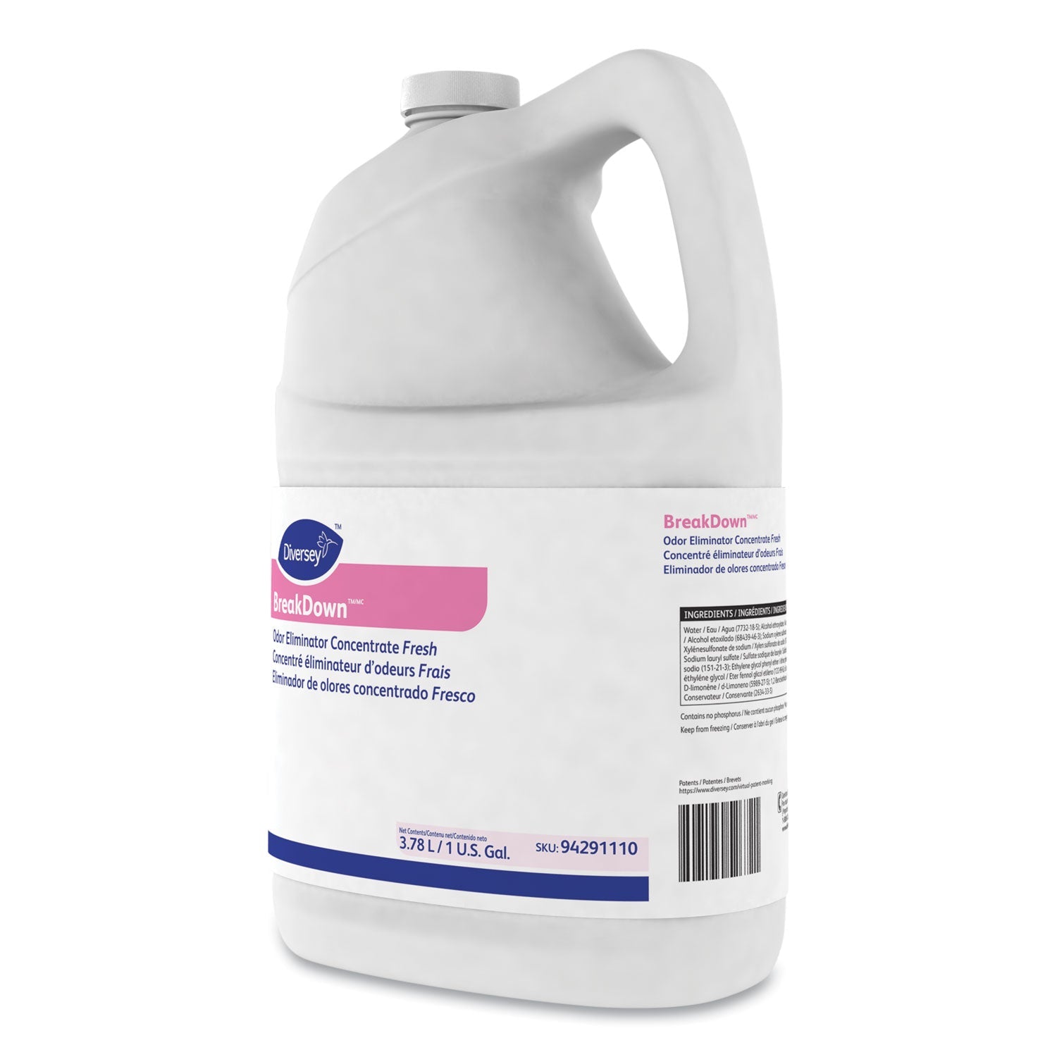 Diversey™ Breakdown Odor Eliminator, Cherry Almond Scent, Liquid, 1 Gal Bottle, 4/carton