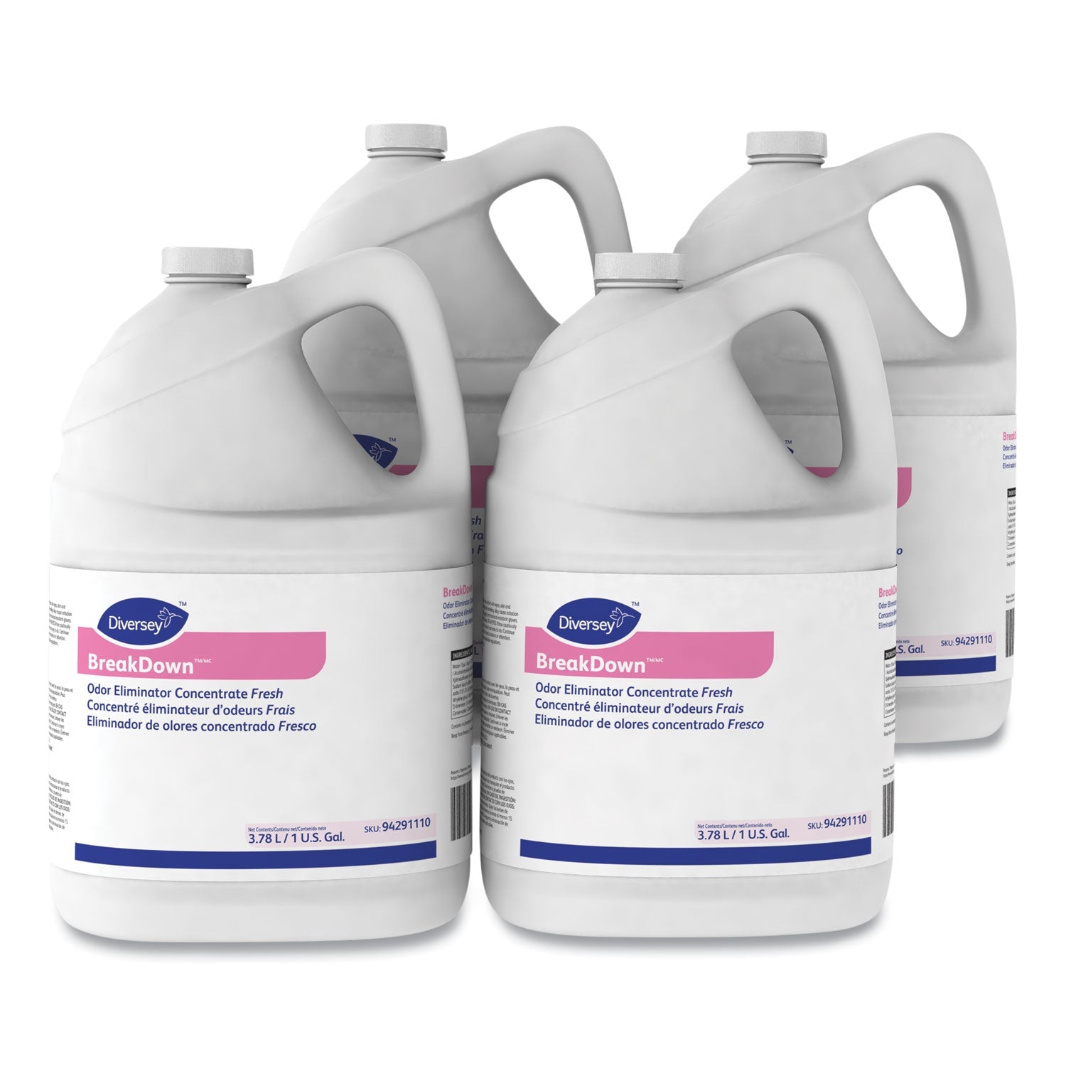 Diversey™ Breakdown Odor Eliminator, Cherry Almond Scent, Liquid, 1 Gal Bottle, 4/carton