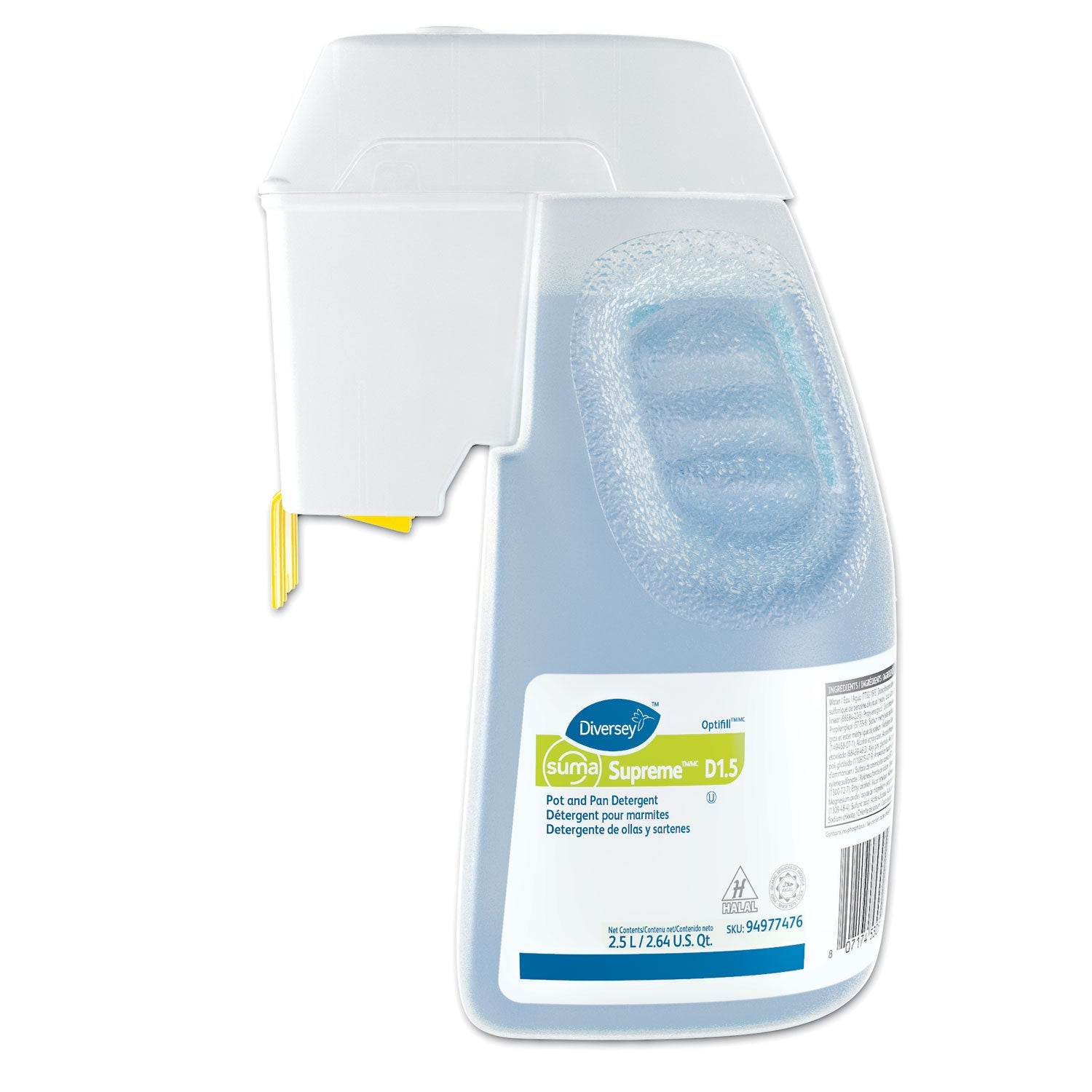Suma® Supreme Concentrated Pot And Pan Detergent, Floral, 2.6 Qt Optifill System Refill
