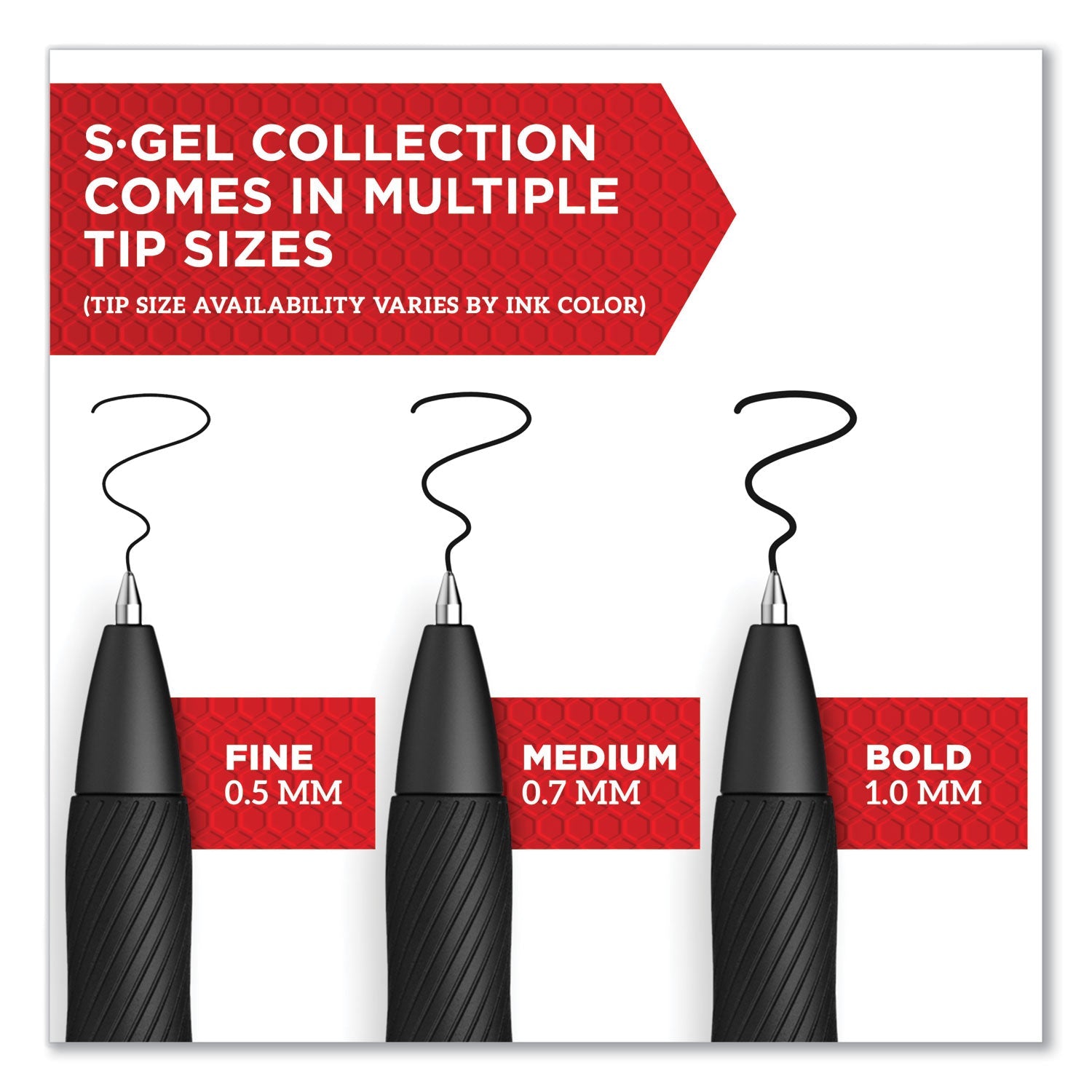 Sharpie® S-Gel™ S-Gel High-Performance Gel Pen, Retractable, Fine 0.5 Mm, Blue Ink, Black Barrel, Dozen
