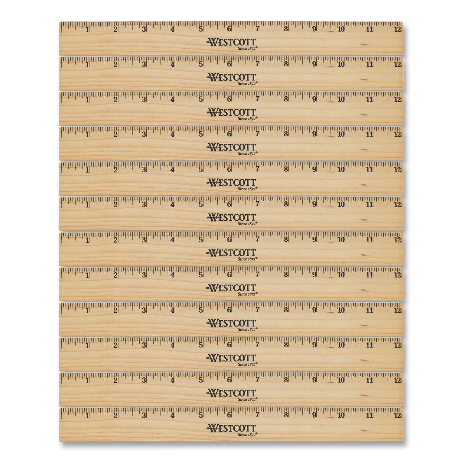 Beveled Wood Ruler | 12" | 12-Pack | Westcott®