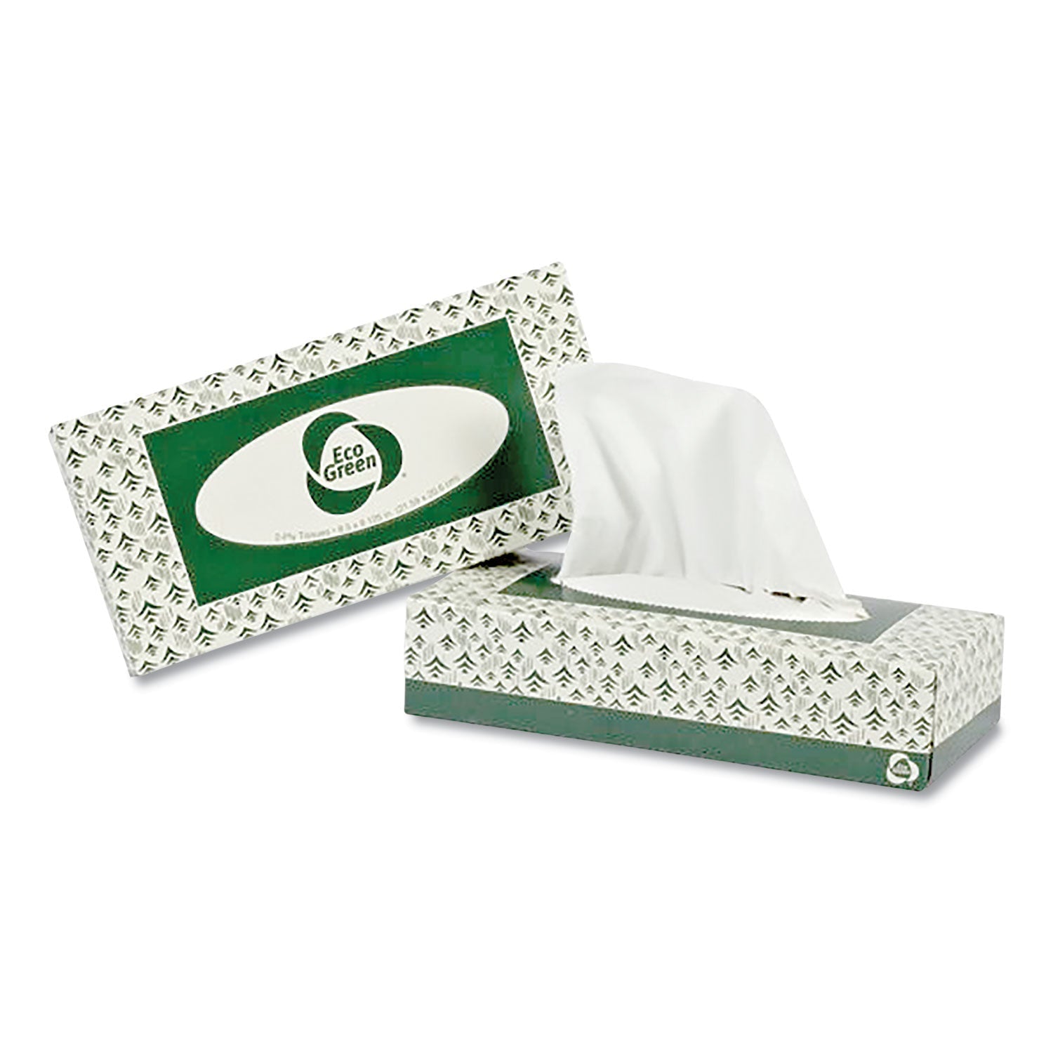 Eco Green® Recycled 2-Ply Facial Tissue, White, 150 Sheets/Box, 20 Boxes/Carton
