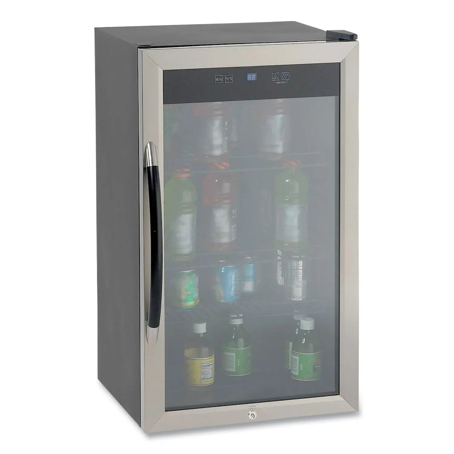 Avanti 3 Cu. Ft. Refrigerator/beverage Cooler, 18.75 X 19.5 X 33.75, Black/stainless Steel Framed Glass Door