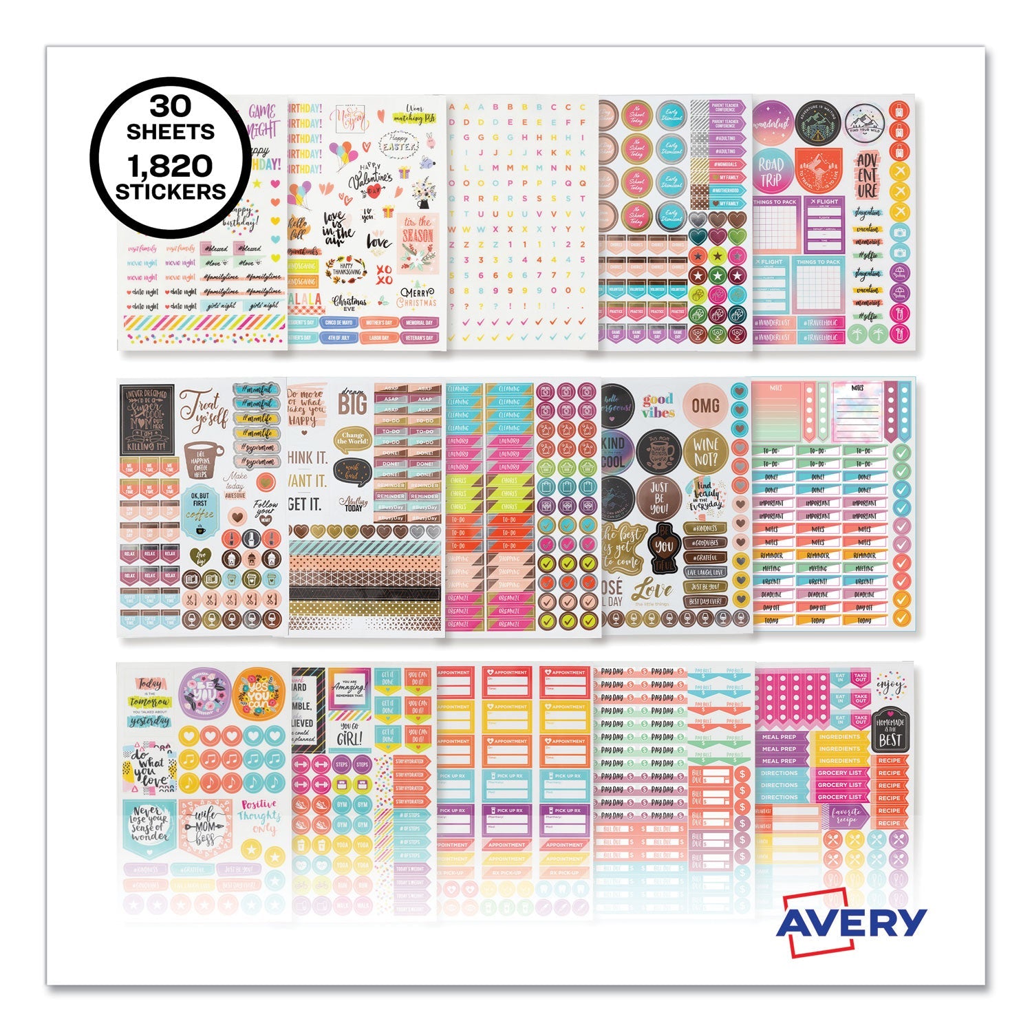 Planner Sticker Variety Pack For Moms | 1,820/pk