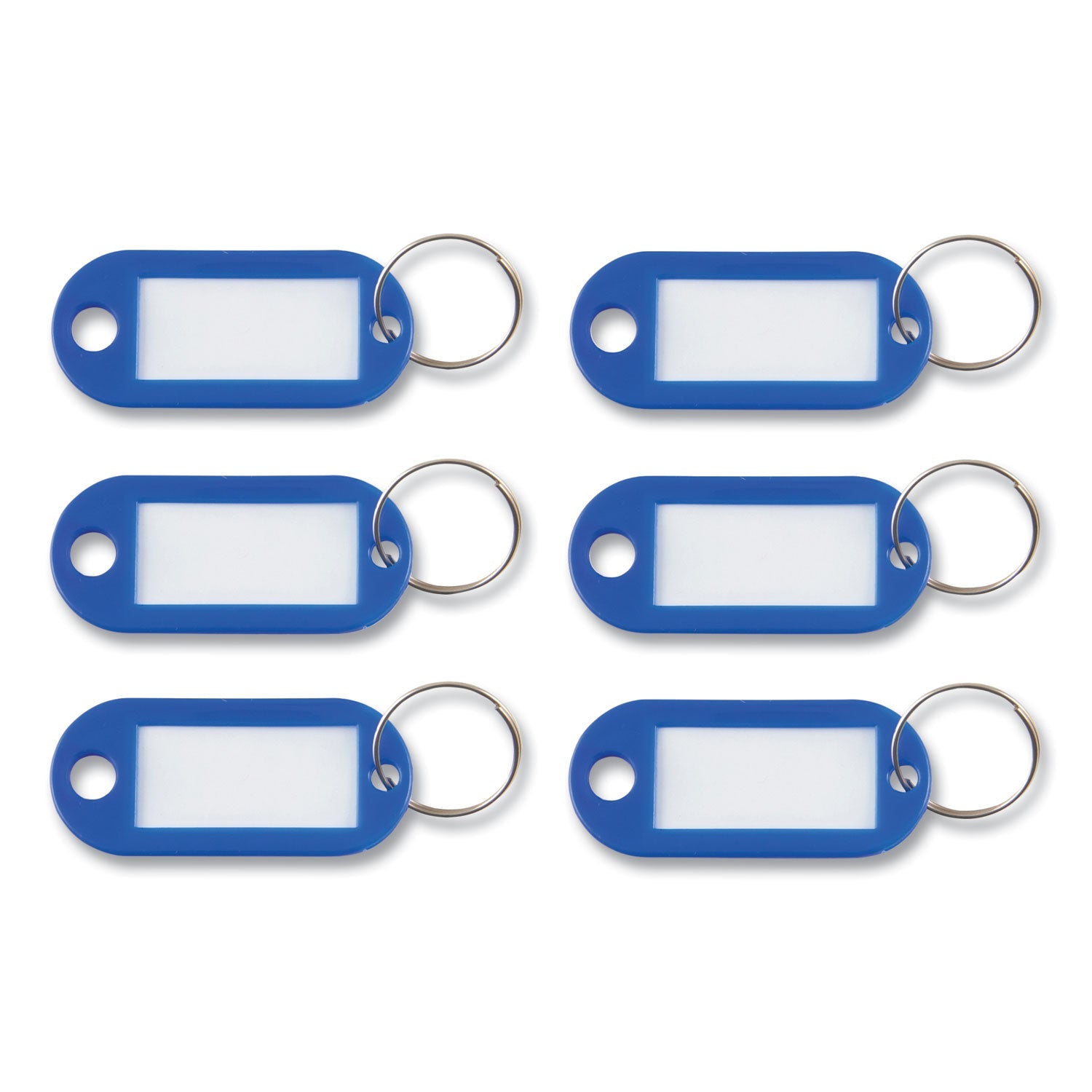 Key Tags with Label Window | Blue | 6-Pack