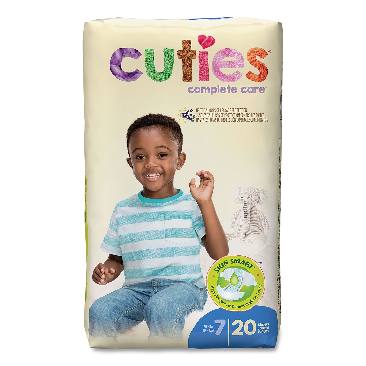 Cuties® Premium Jumbo Diapers, Size 7, 41 Lbs And Up, 80/carton