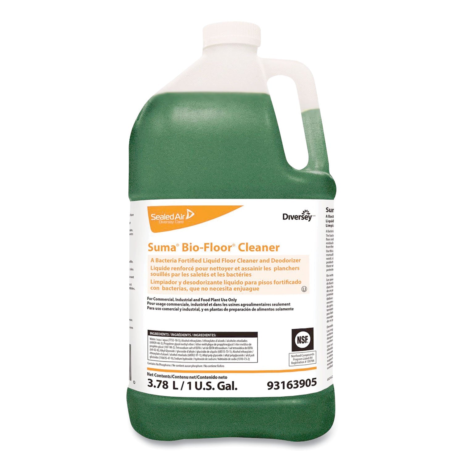 Diversey™ Suma Bio-Floor Cleaner, Unscented, Liquid, 1 gal, 4/Carton - Bloom Skins