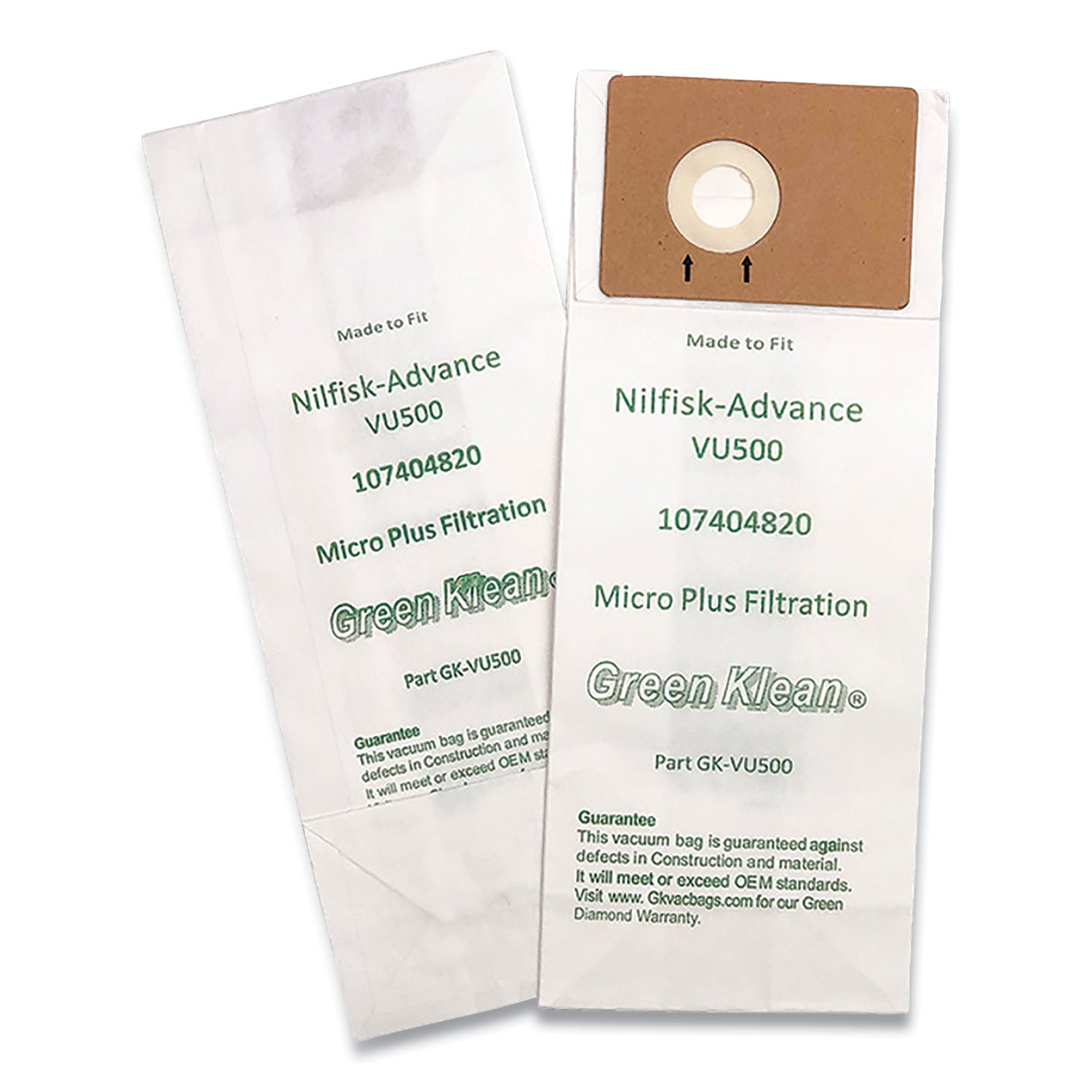 Green Klean® Replacement Vacuum Bags, Fits Advance Vu500, 10/pack
