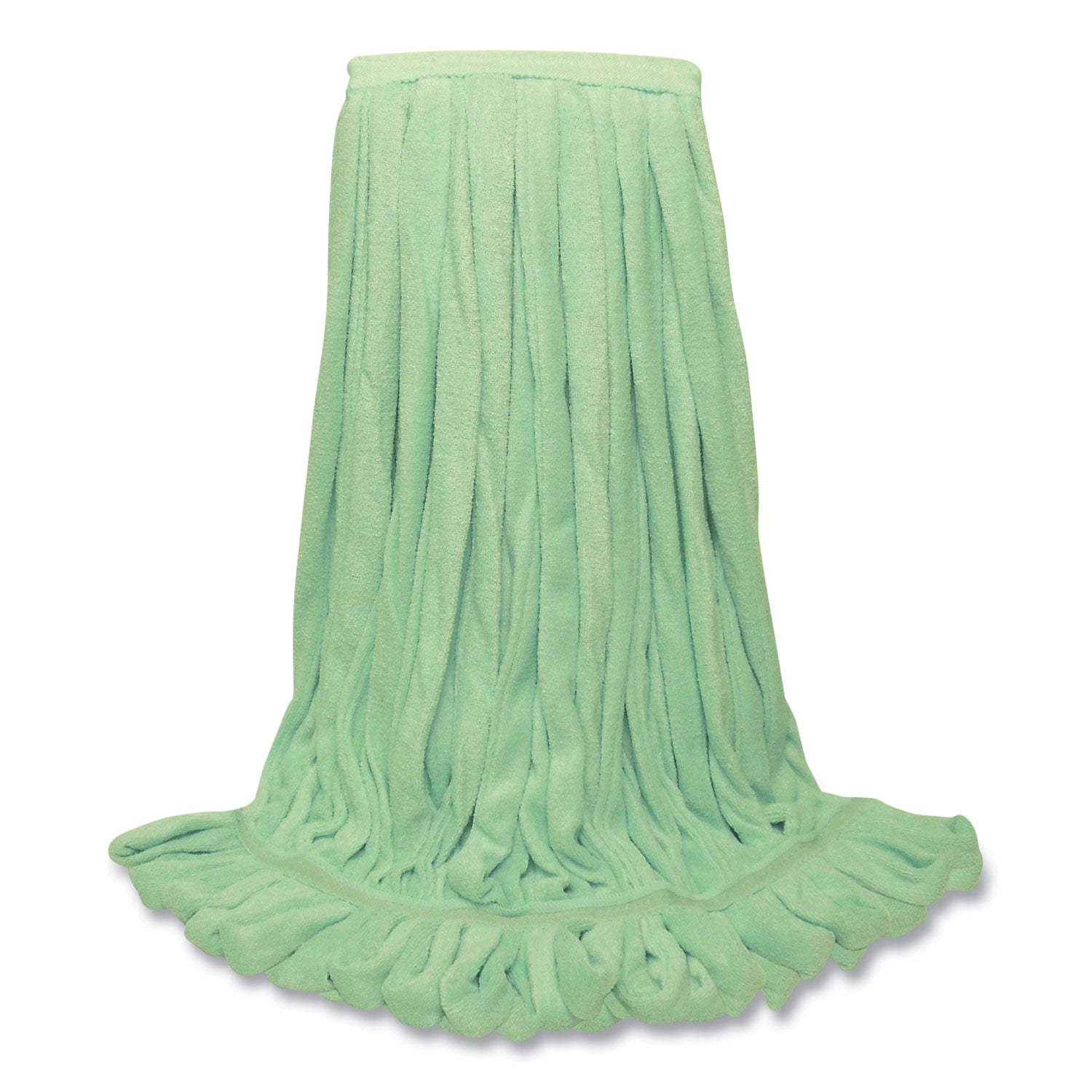 O'Dell® Echofiber Microfiber Loop Mop, Large, Split Microfiber, 16 X 16, 1.5" Headband, Green, 12/carton