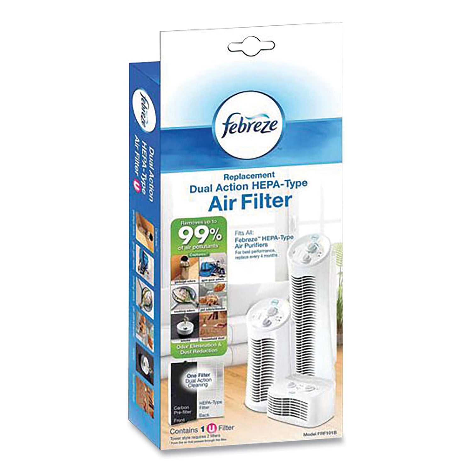 Febreze® Replacement Dual Action HEPA-Type Air Filter for FHT180W Air Purifier, 1.5 x 5.1