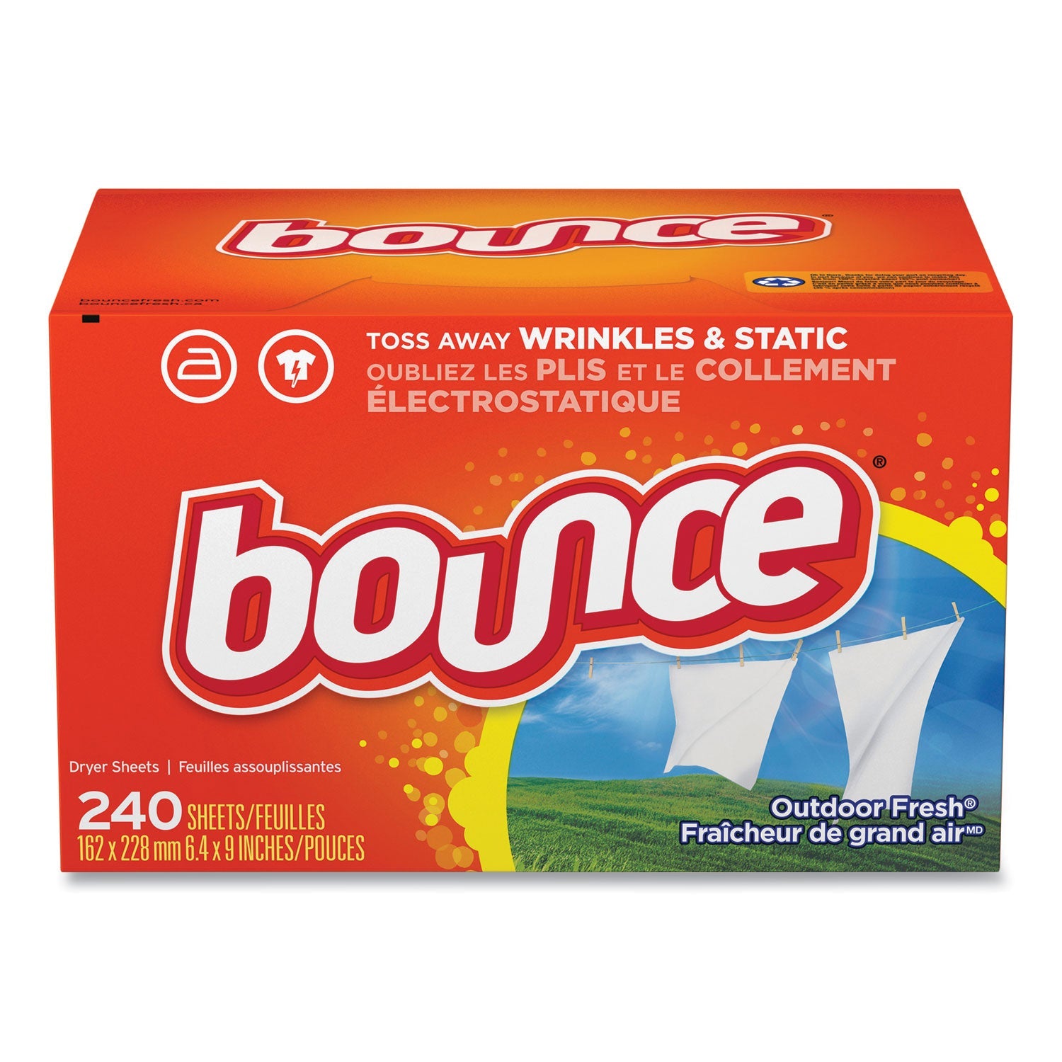 Bounce® Fabric Softener Sheets, Outdoor Fresh, 240 Sheets/Pack