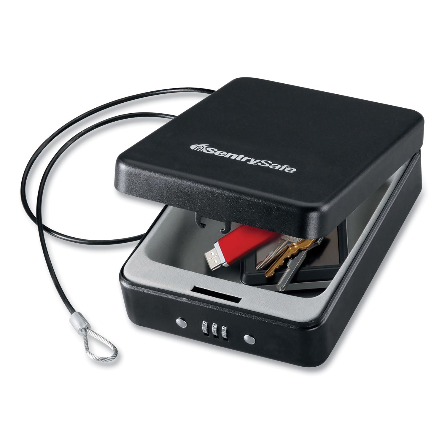 Sentry® Safe P005C Portable Combination-Lock Security Safe, 0.05 cu ft, 5.9 x 8 x 2.6, Black