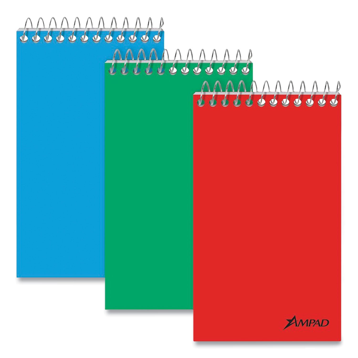 Ampad® Memo Pads, Narrow Rule, Assorted Cover Colors, 60 White 3 X 5 Sheets, Dozen