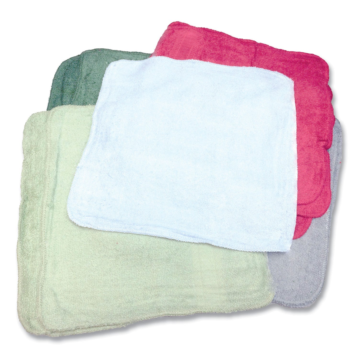 Monarch Brands® Qwick Wick Terry Towels, 12 X 12, Assorted Colors, 25 Lb Bale (approximately 280/bale)